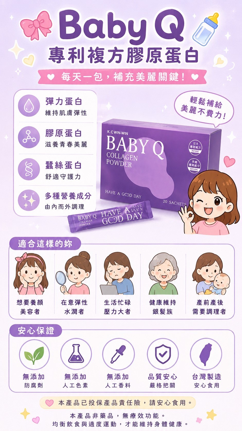 K.C WIN-WIN Baby Q 膠原粉(20條/盒)
