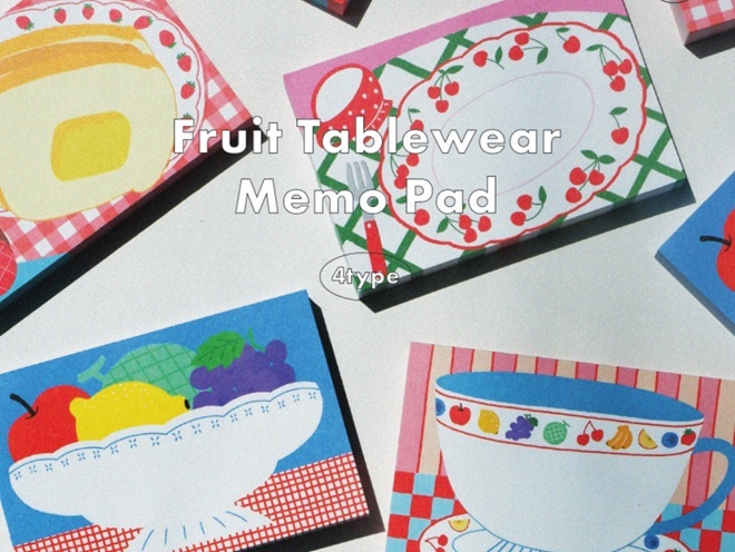 韓fruitfries．Fruit Tableware 便簽本 共2款