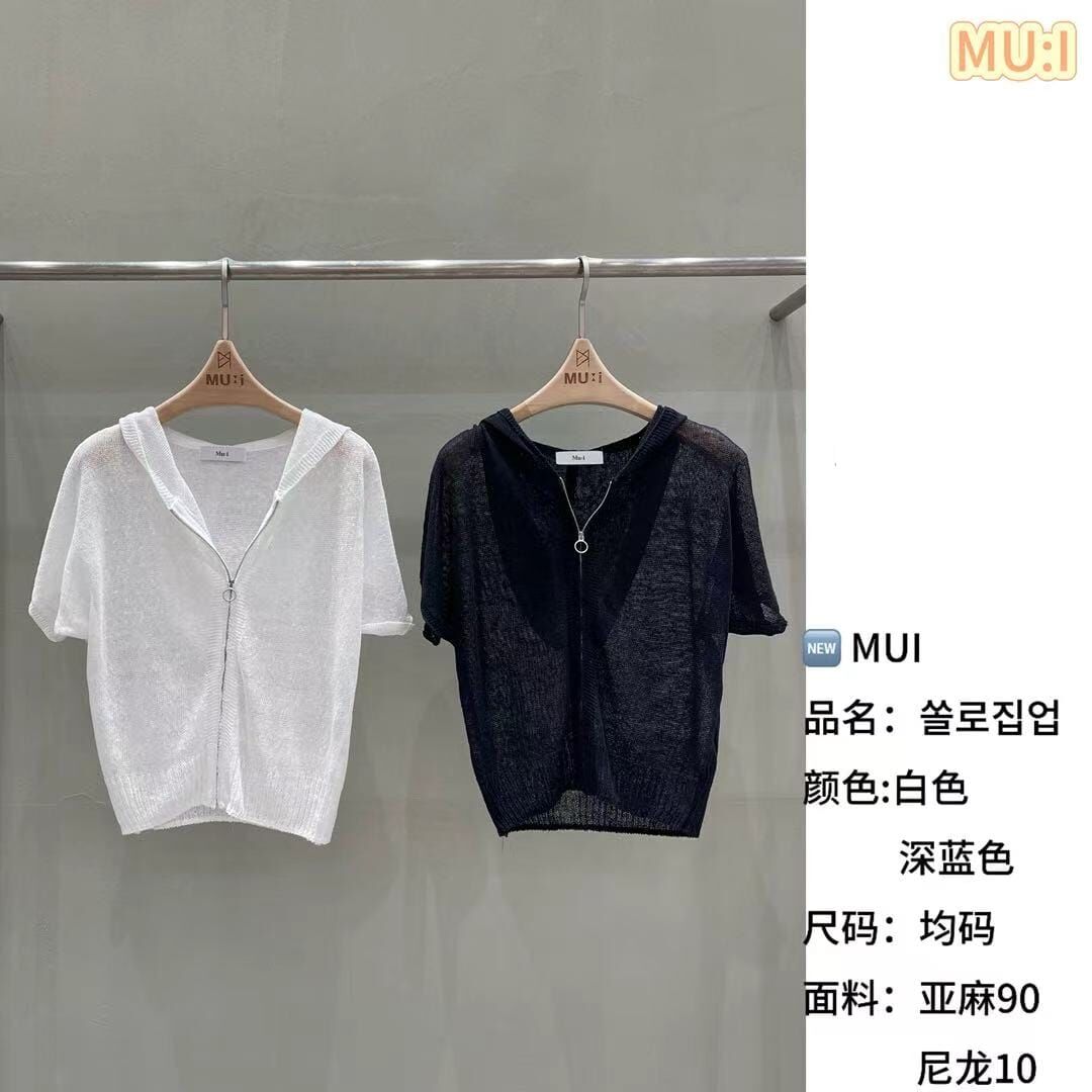 MU6308 針織連帽拉鍊上衣