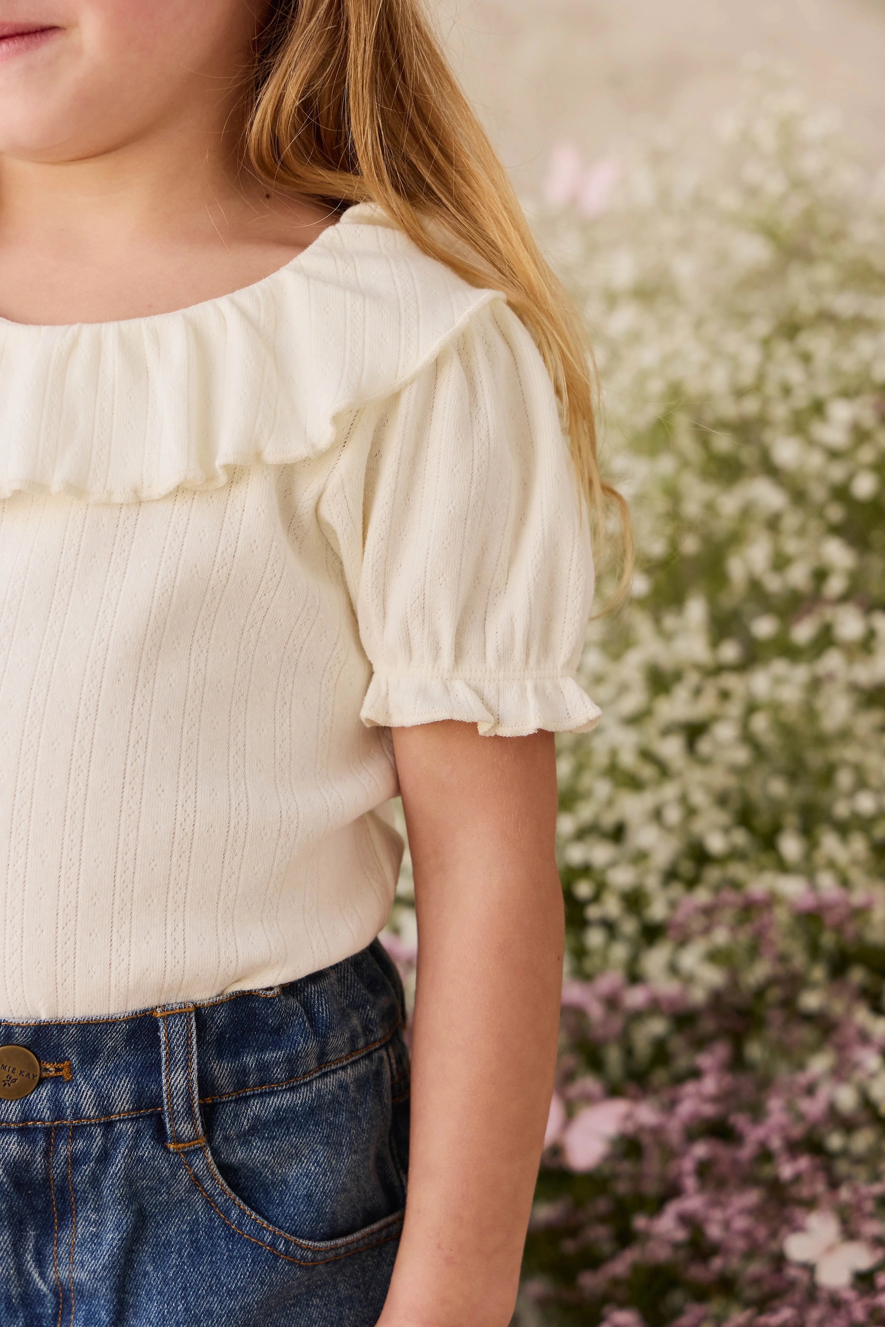 【預購】JAMIE KAY -Organic Cotton Pointelle Marlene Top（Parchment）