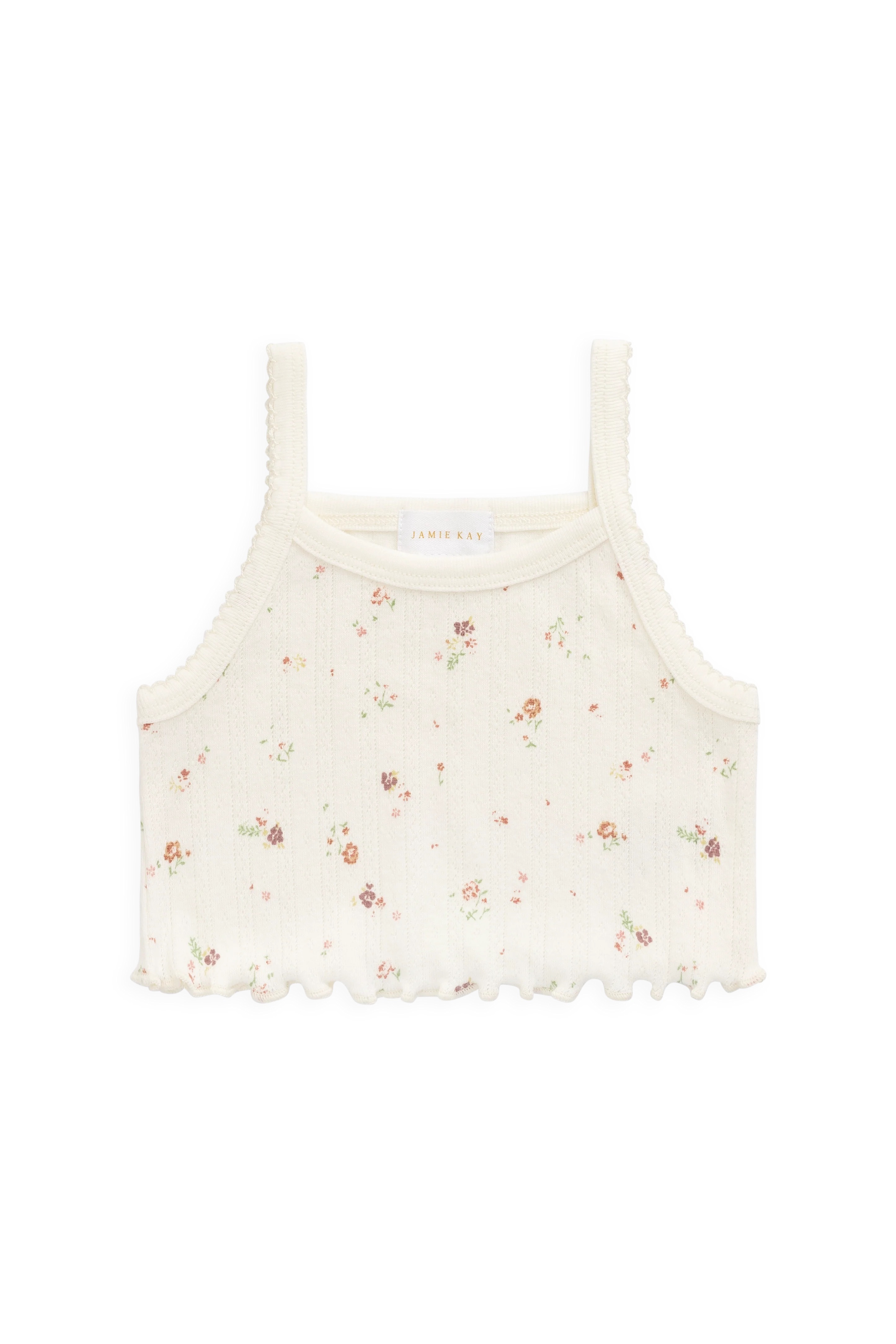 【預購】JAMIE KAY -Organic Cotton Pointelle Bebe Singlet（Eloise Egret）
