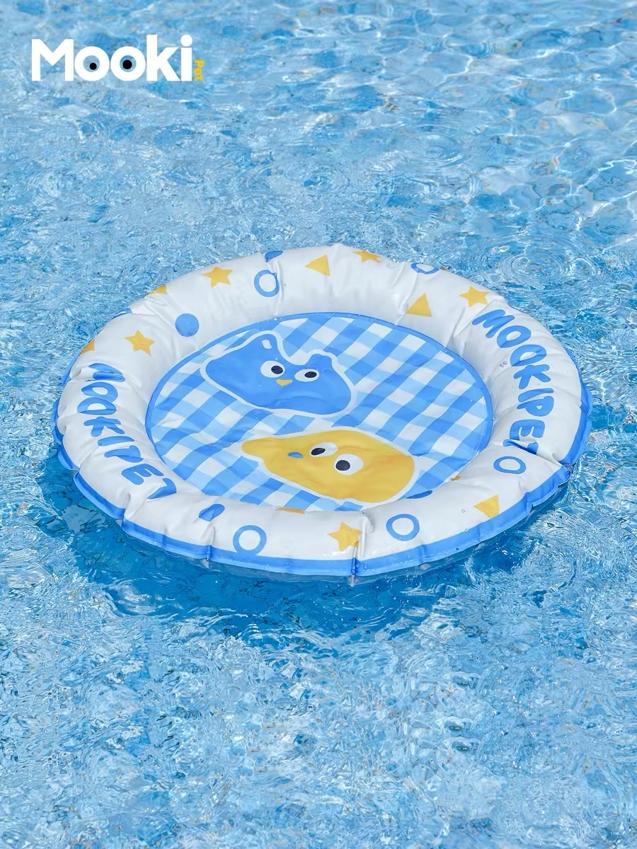 MOOKIPET BLUE CAT & YELLOW DOG ROUND PET COOLING NEST