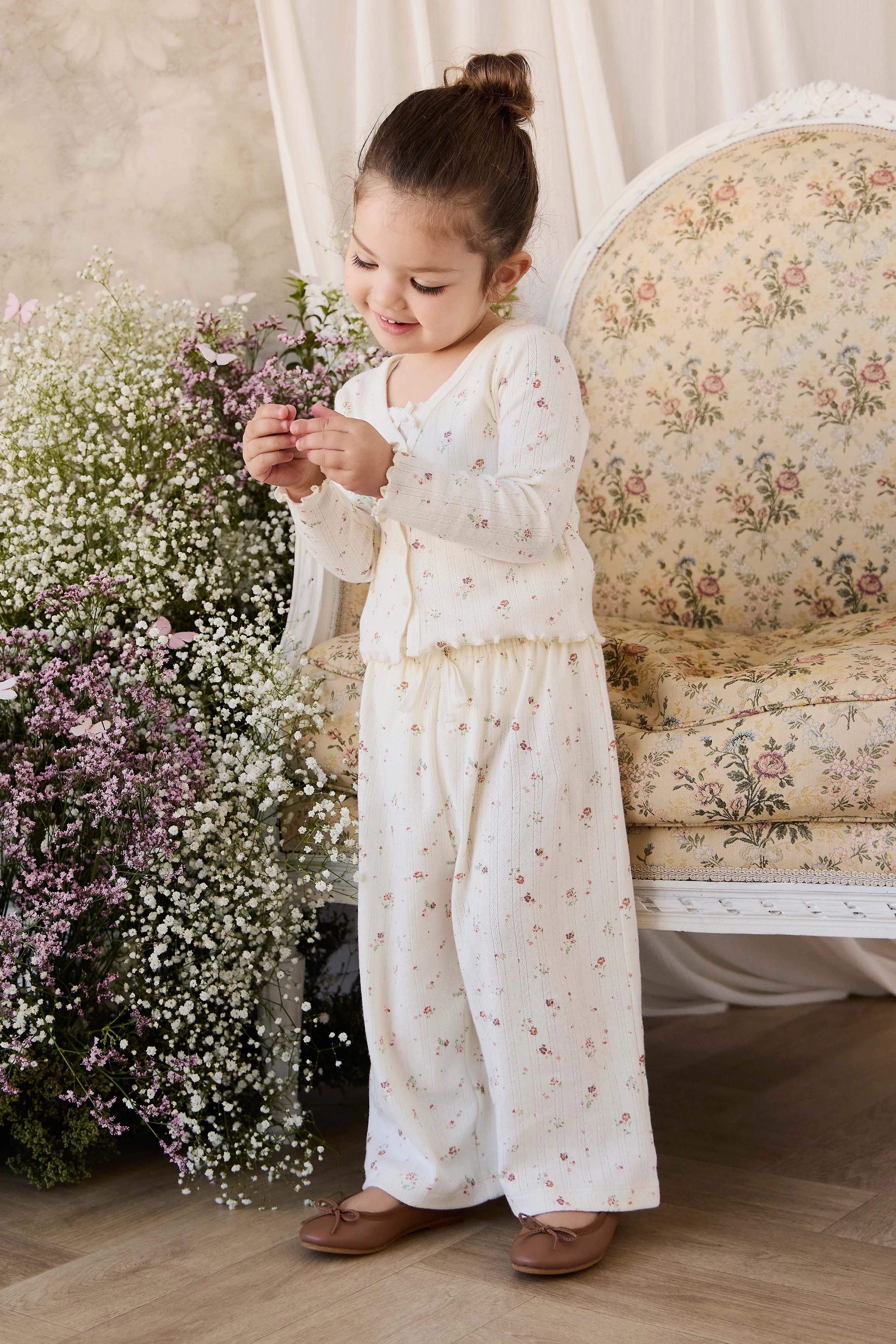 【預購】JAMIE KAY -Organic Cotton Pointelle Carine Pant（Eloise Egret）