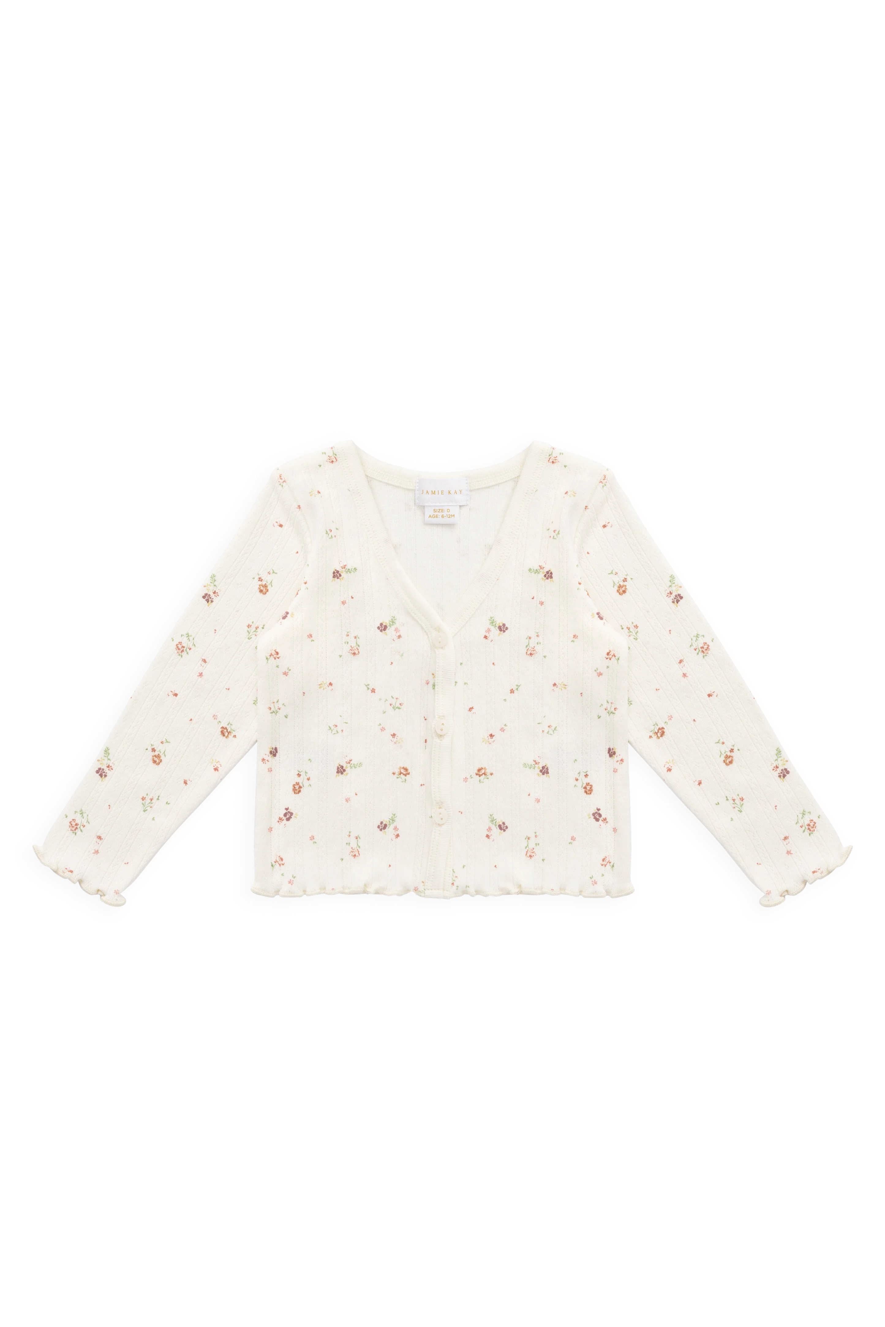 【預購】JAMIE KAY -Organic Cotton Pointelle Carine Cardigan（Eloise Egret）