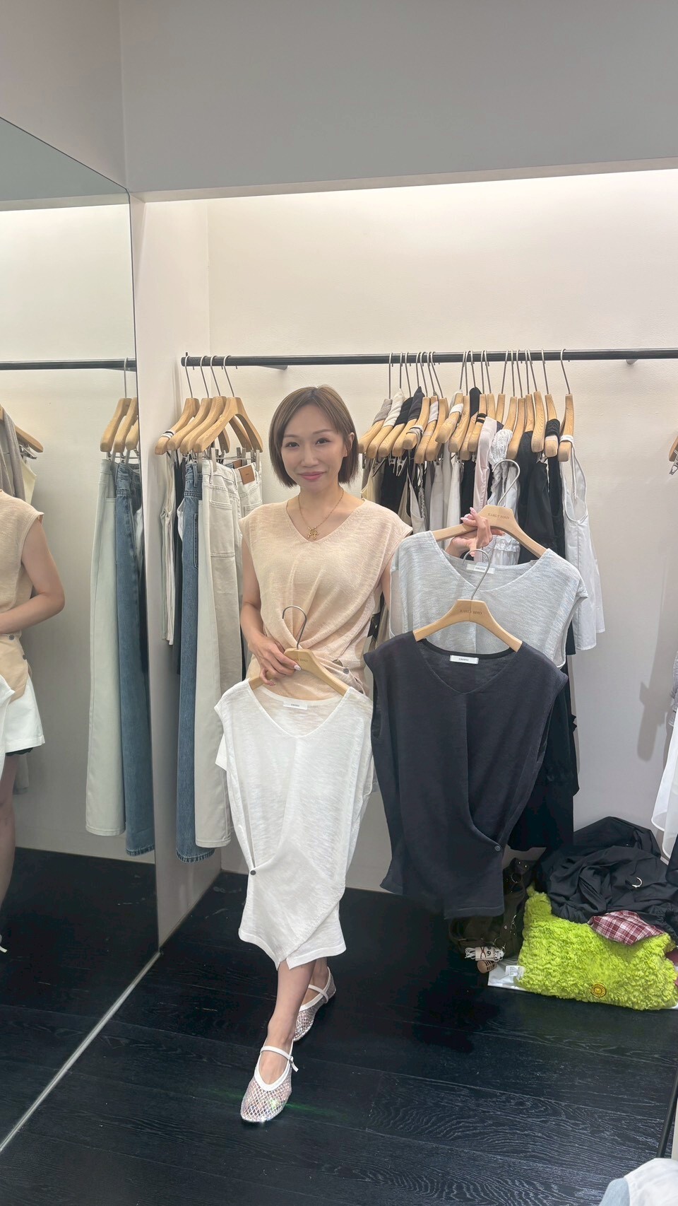 OB6326 雙腰扣針織上衣