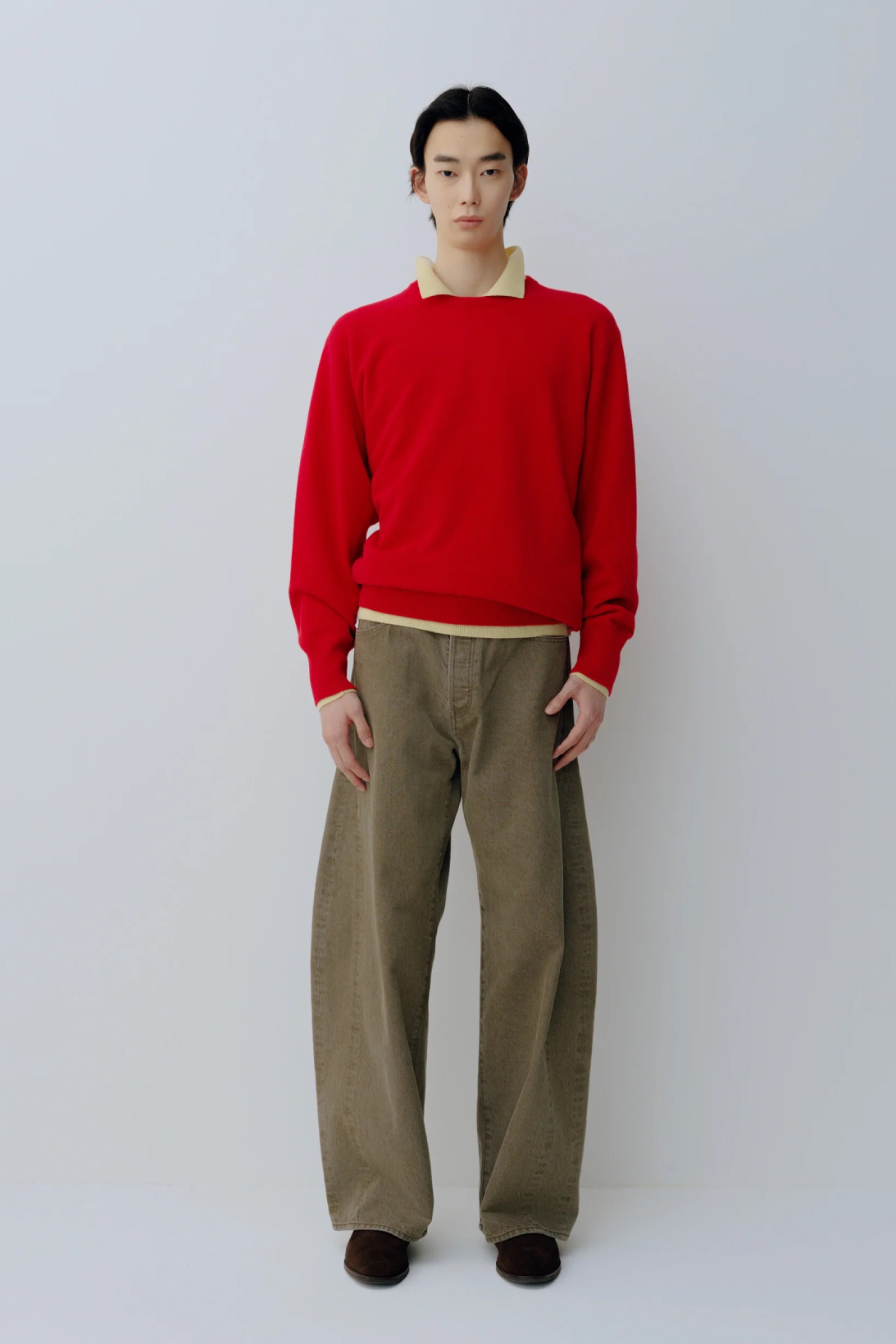 ssstein DEFORMATION WIDE COLOR DENIM PANTS (2COL)