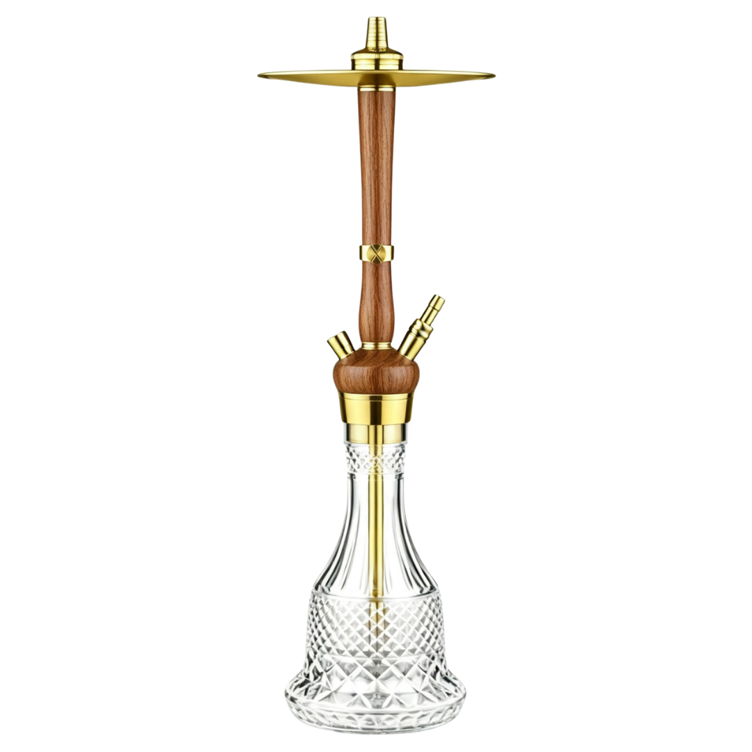 Hoob Enzo Wood hookah - Walnut x Gold