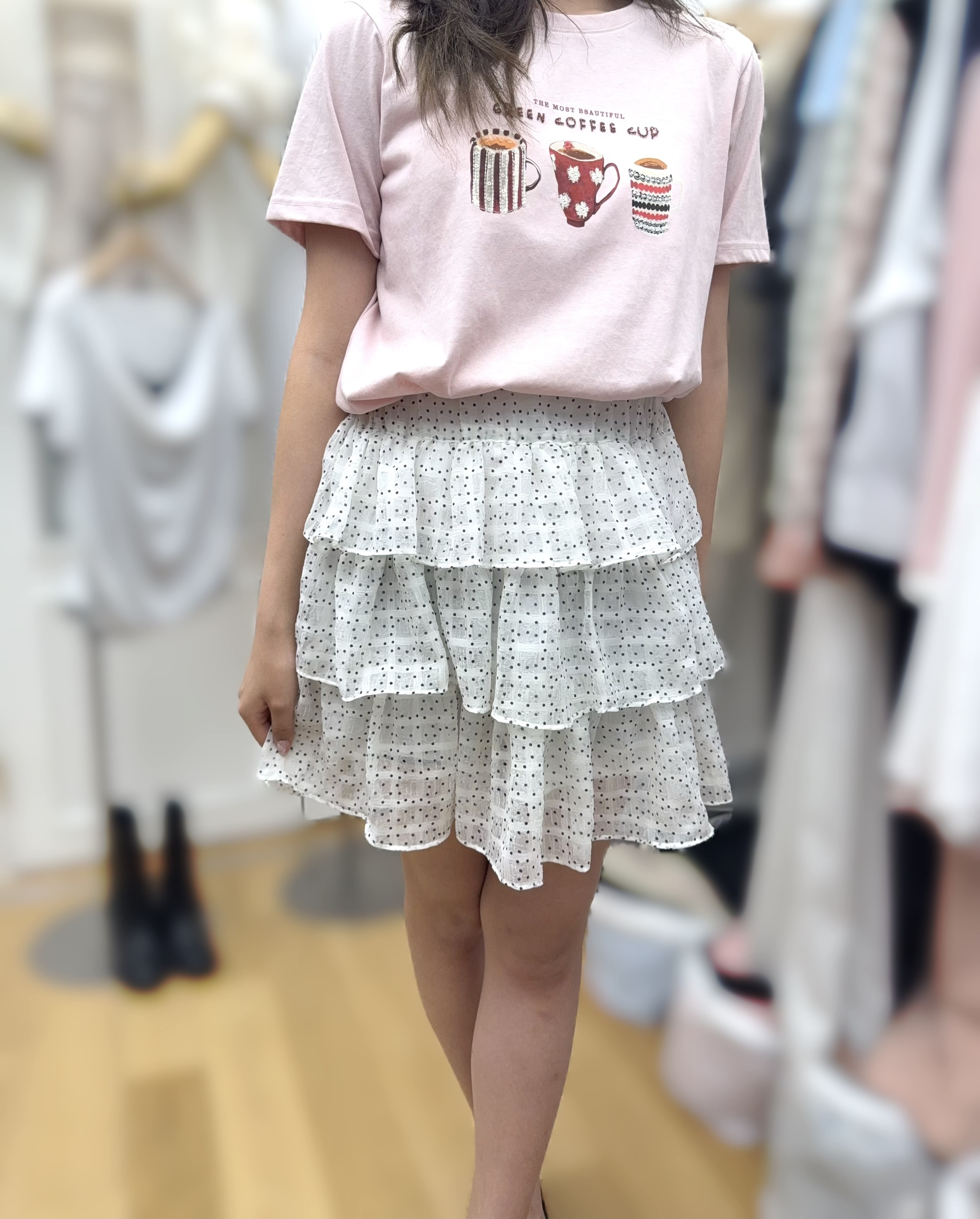 RE61  白波點裙褲   腰26-42 HIP50 長16 $399 [限量]
