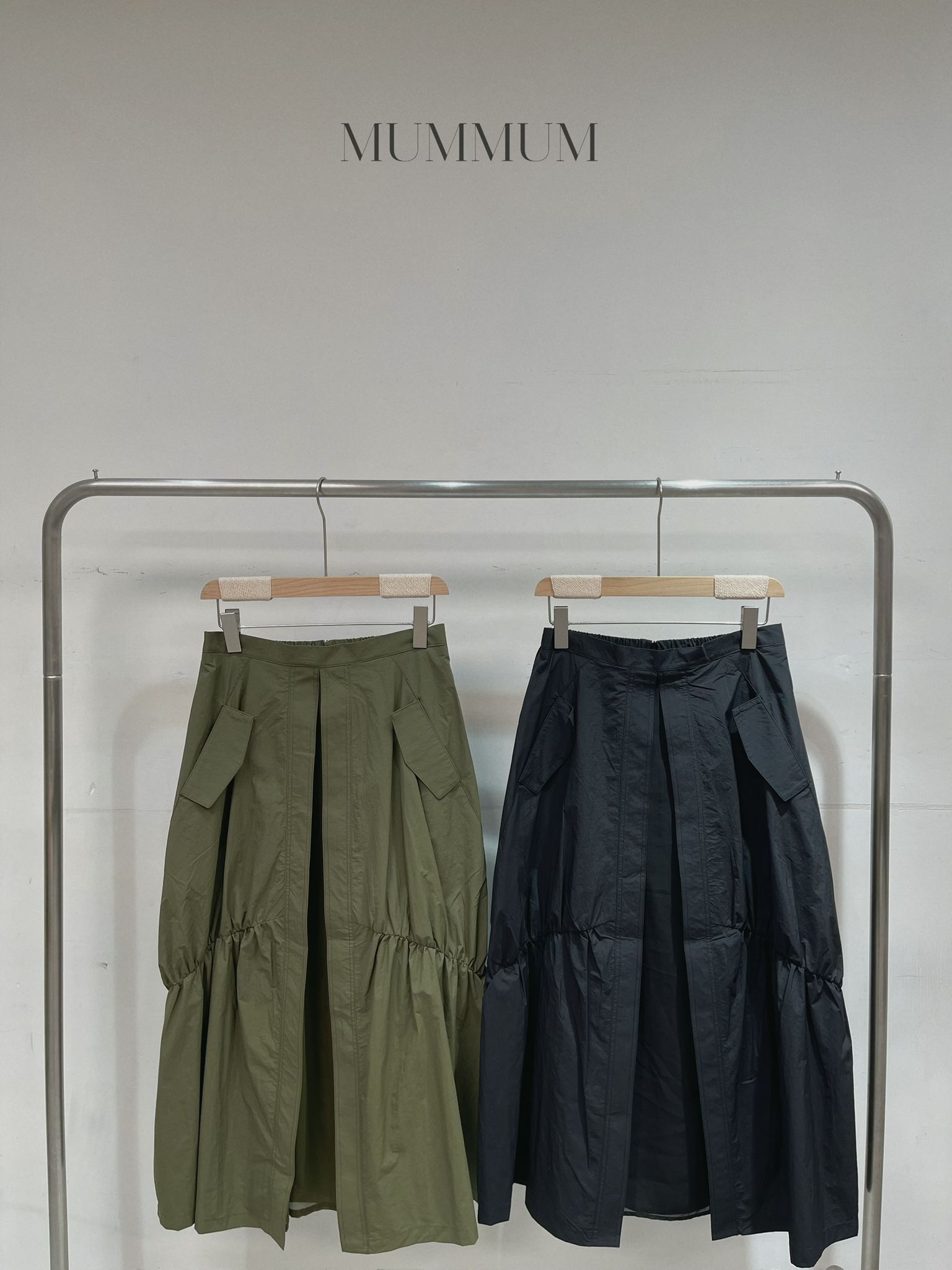 03776a/開衩兩層布料工裝長裙 26-36/42/33