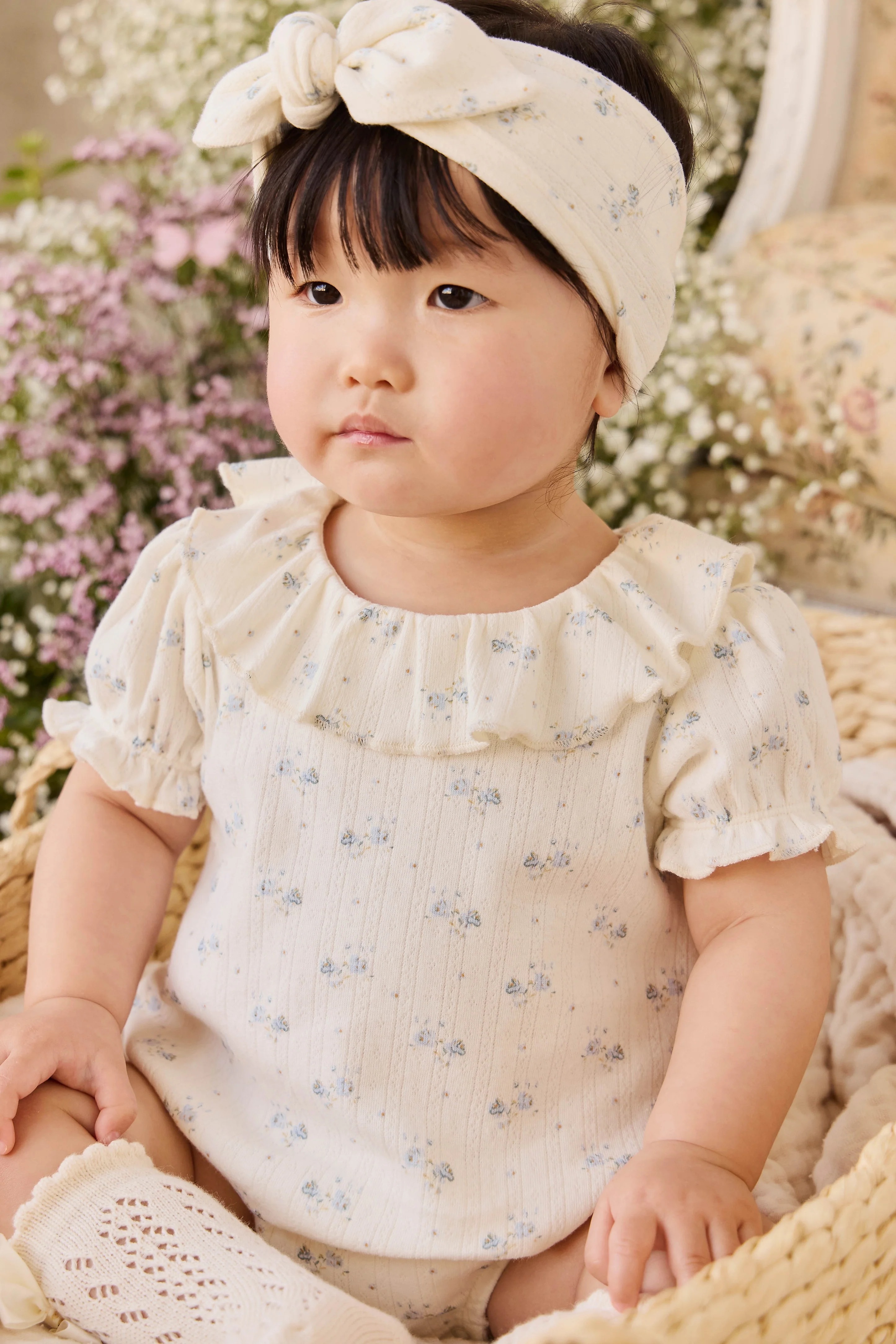 【預購】JAMIE KAY -Organic Cotton Pointelle Marlene Bodysuit（Molly Blue）