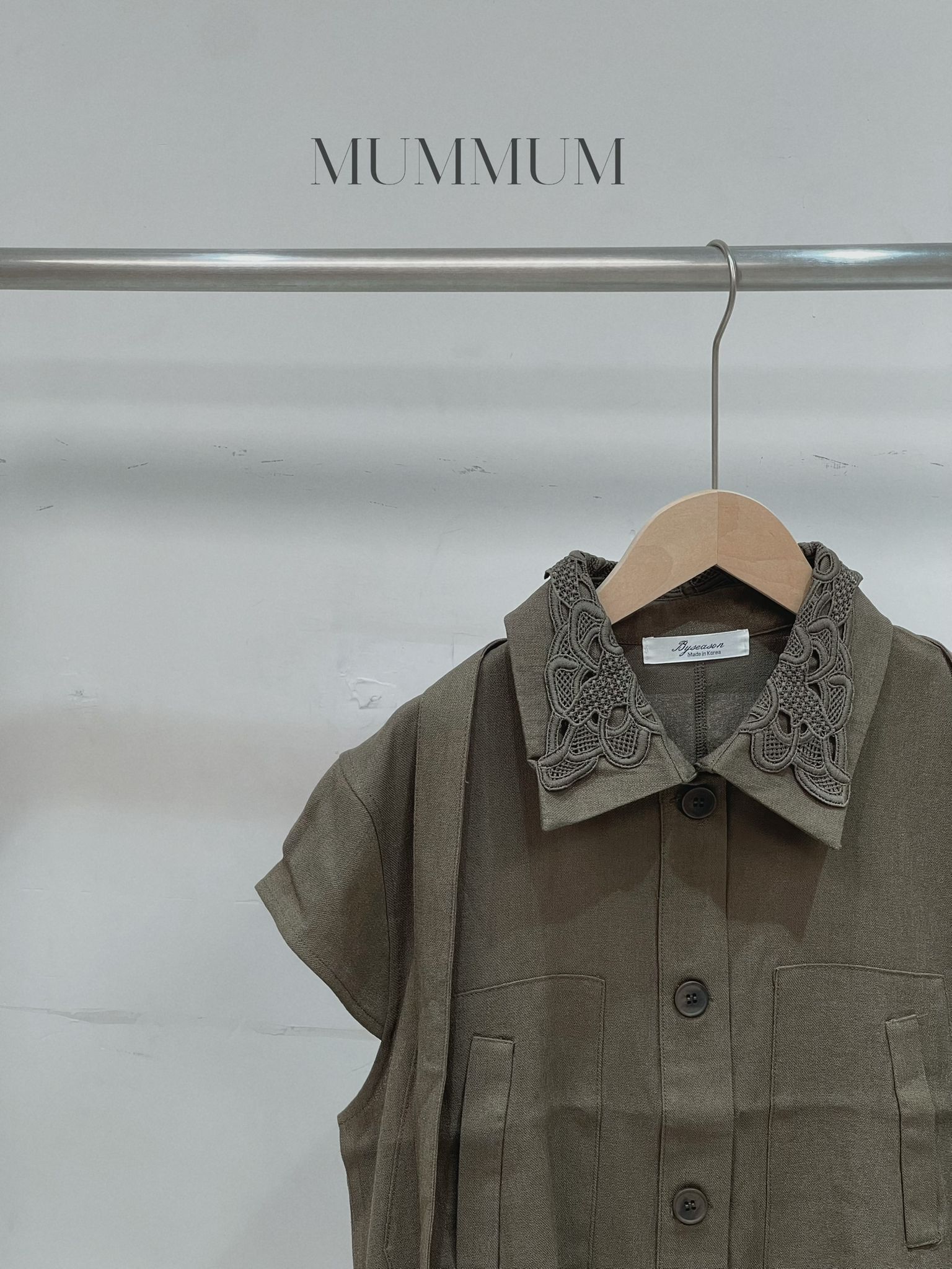 0213387a/復古花領貼袋上衣　40/40/24
