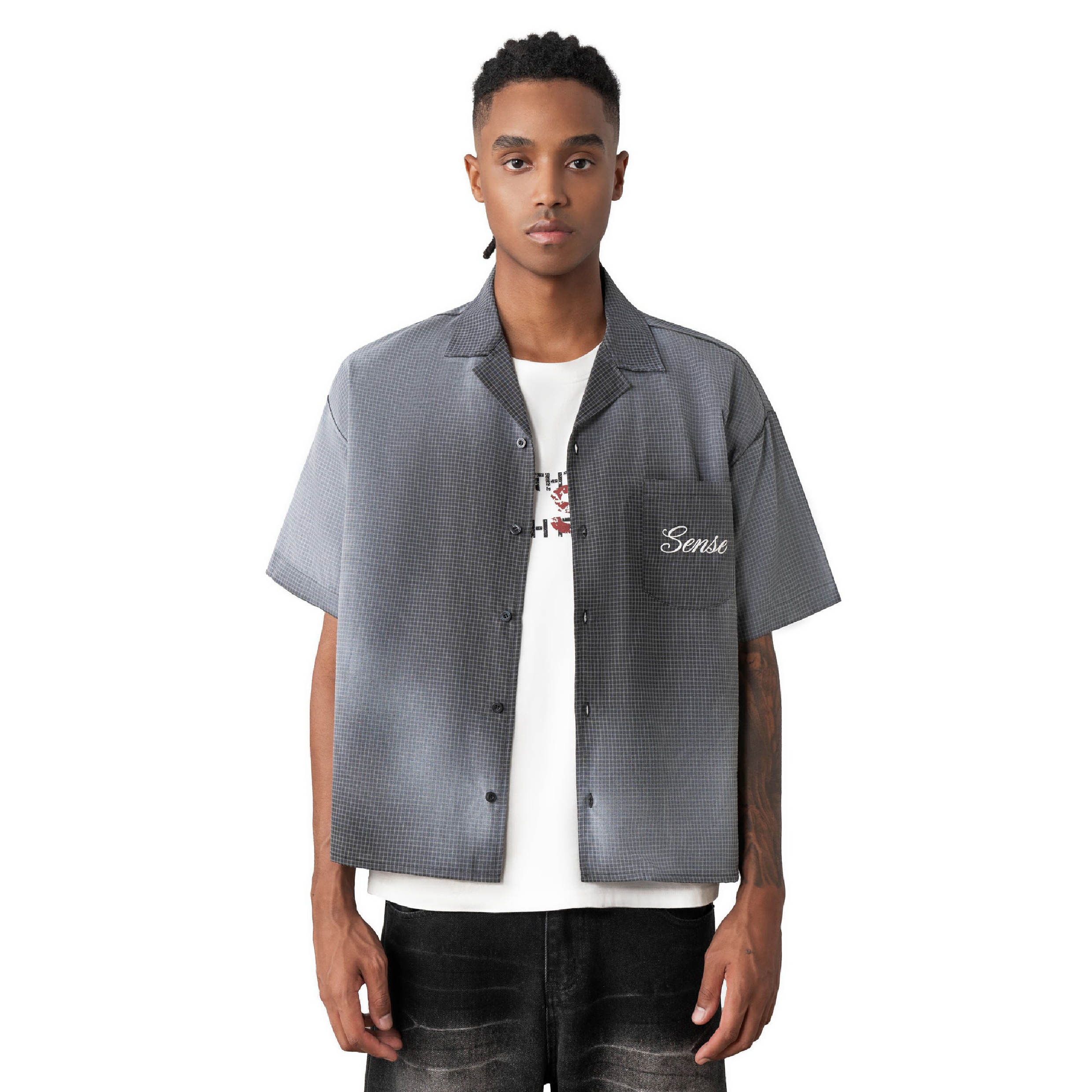 SENSE Fade Wash Check Shirt [M26-11]
