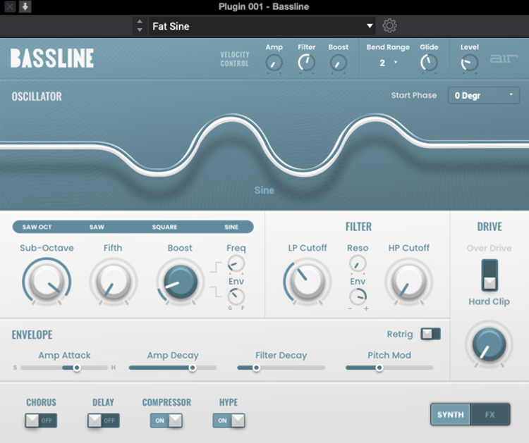 AIR BASSLINE｜虛擬貝斯合成器