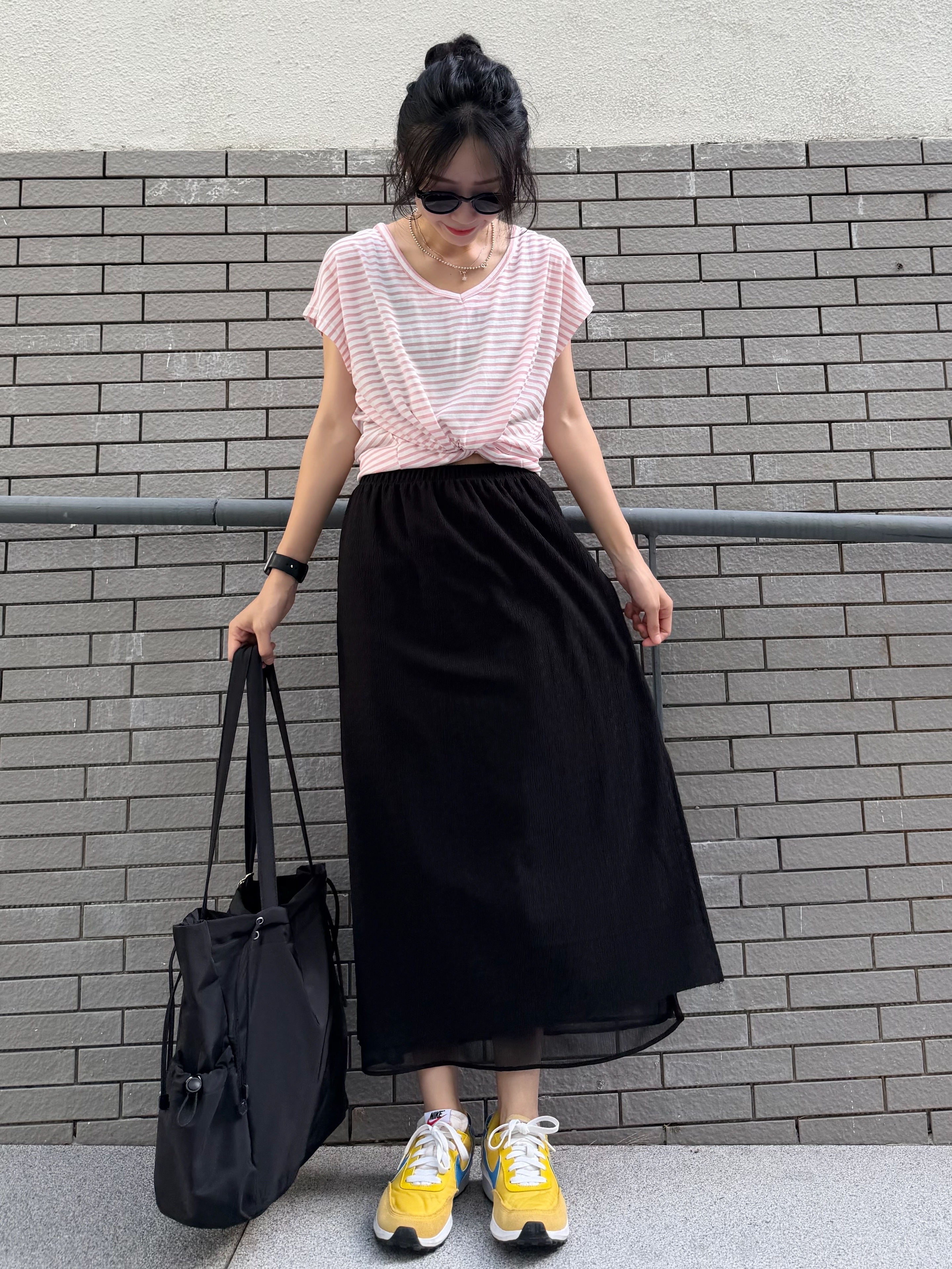 6月新品♥免熨側開叉sk[全橡筋腰]