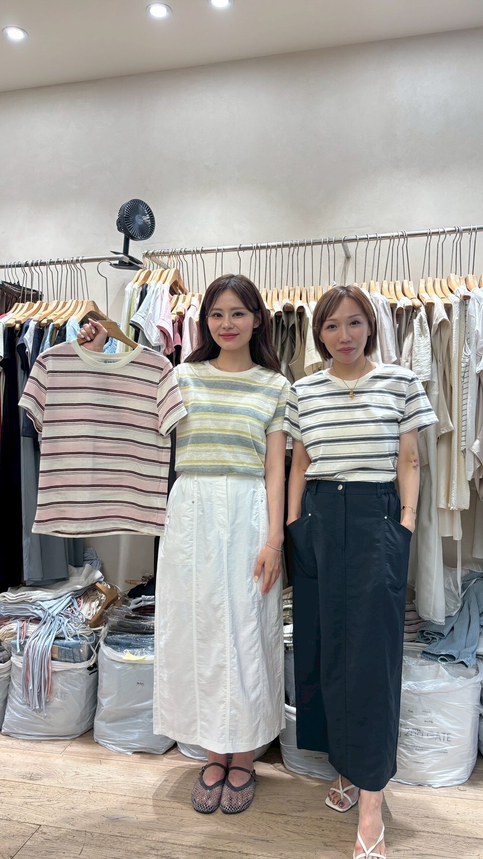 SG6308 超百搭軟綿拼色間條Tee