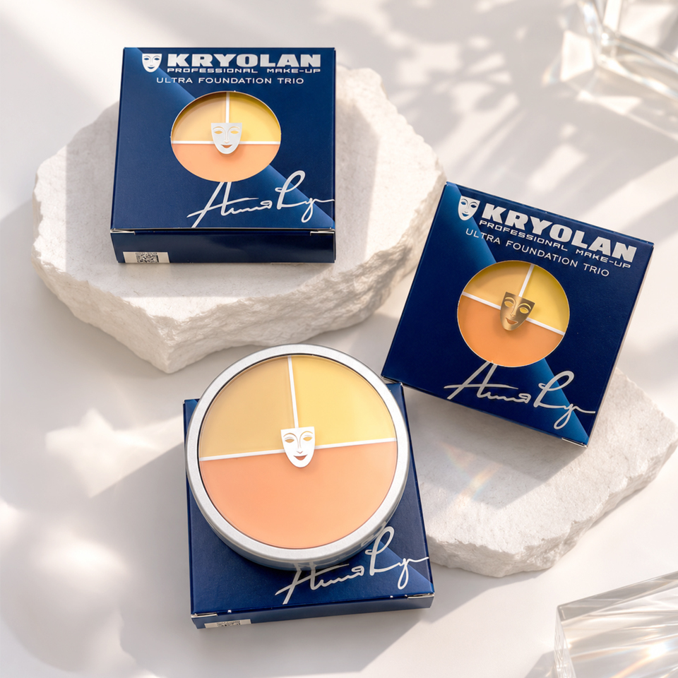 Kryolan 三色原生肌修飾盤 trio foundation palette 100%完美輪廓3色粉底膏 40g