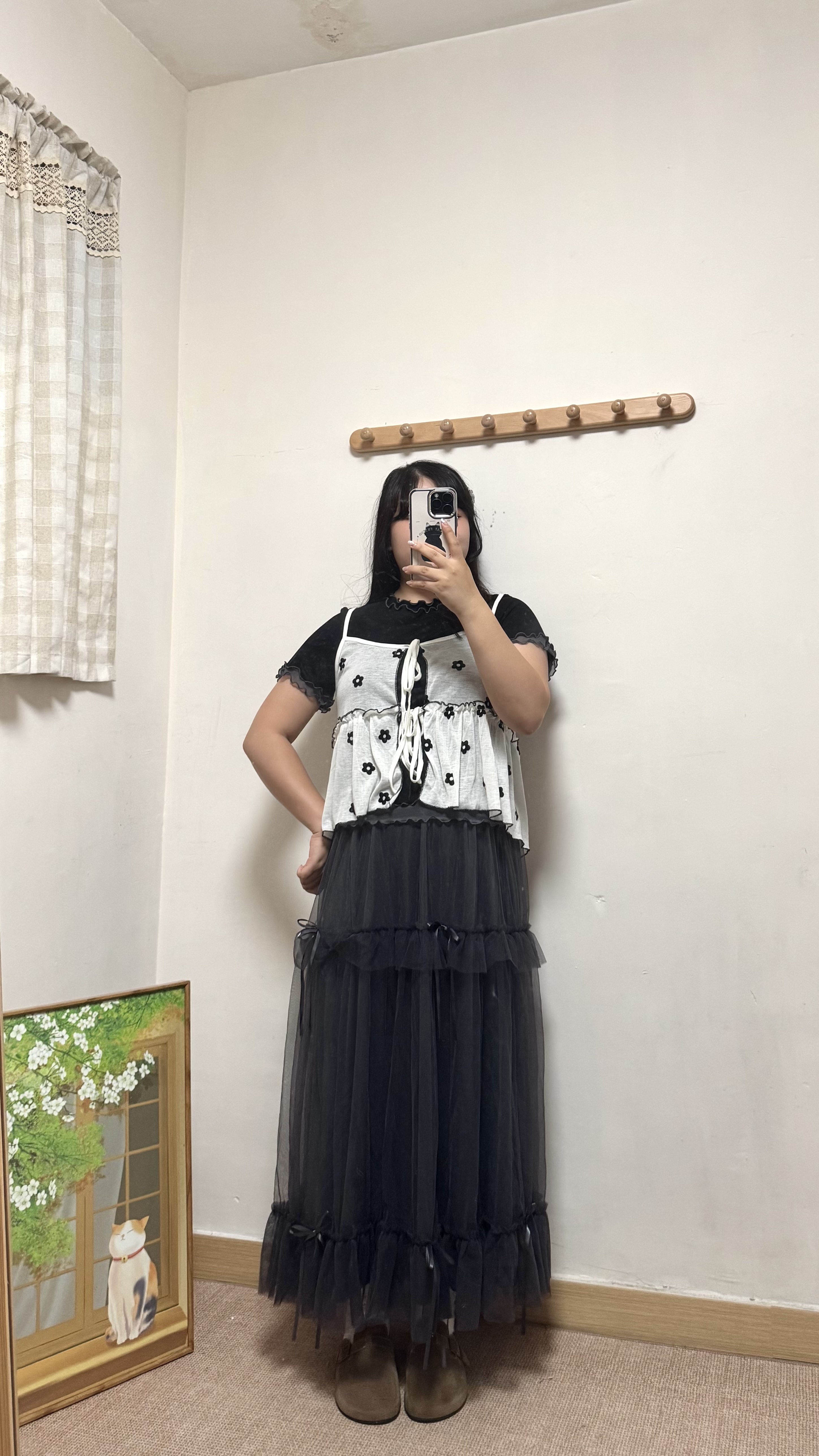立體花朵棉質吊帶