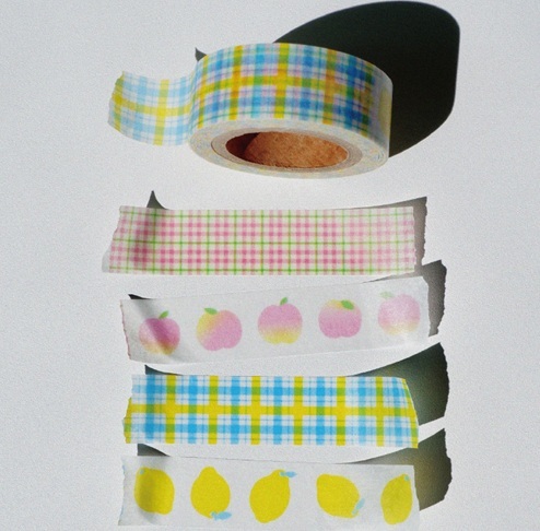 韓fruitfries．Lemon Peach Patterns 和紙膠帶