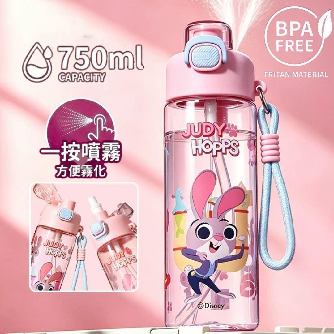 迪士尼優獸大都會 |雙效噴霧便攜式水樽 兩段開合式|朱迪(750ml)