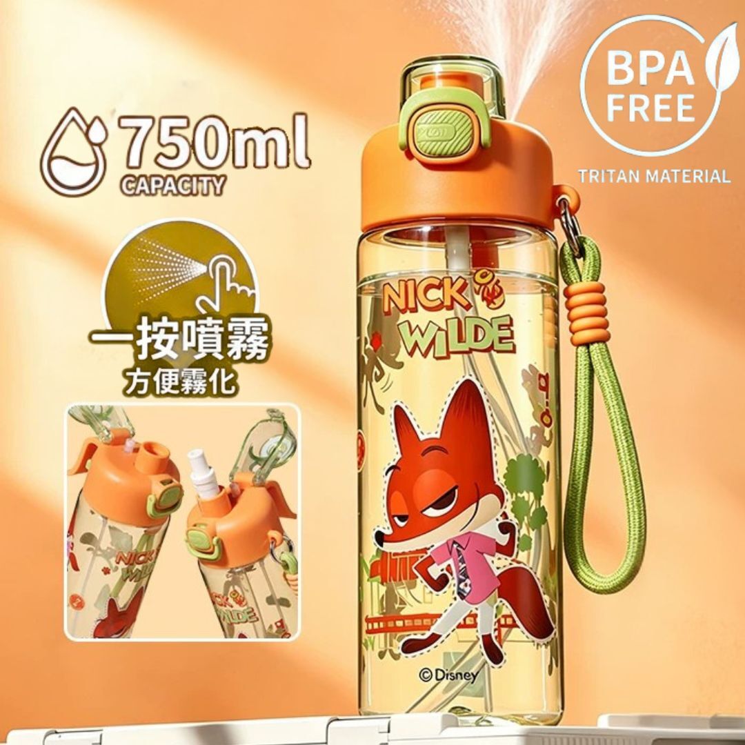 迪士尼優獸大都會 |雙效噴霧便攜式水樽 兩段開合式|阿力(750ml)