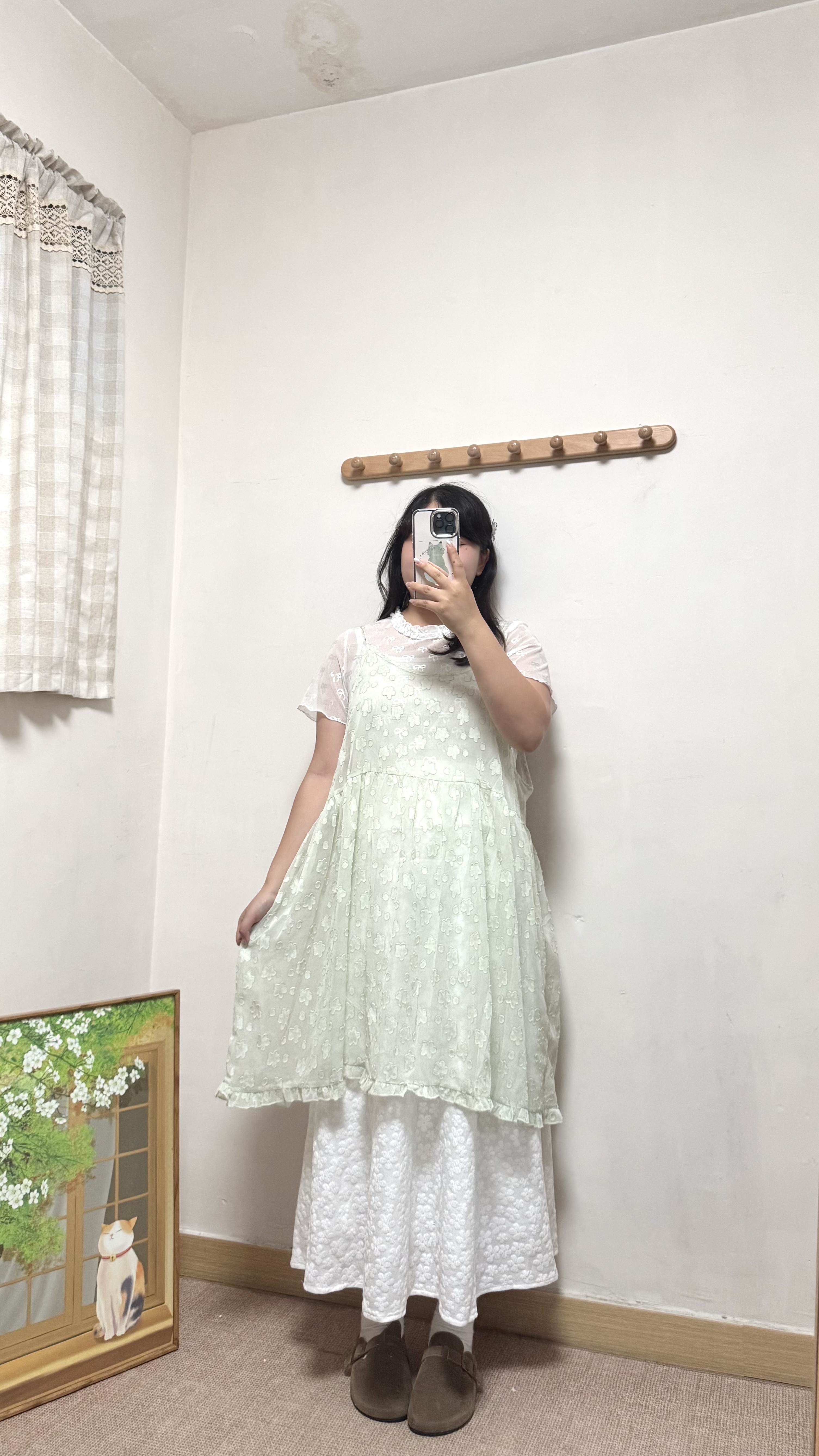微透花花吊帶外搭