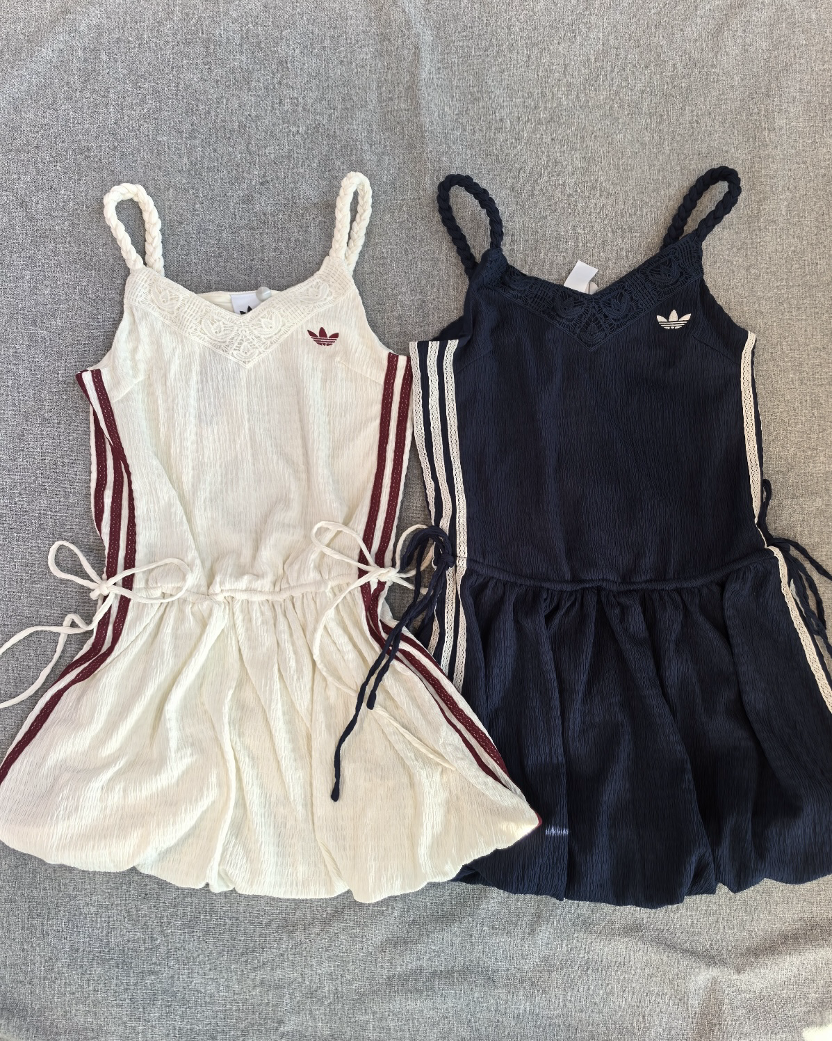 ADIDAS ORIGINALS 南洋風 度假風 洋裝 連身裙 吊帶 細肩帶 藍色 白色