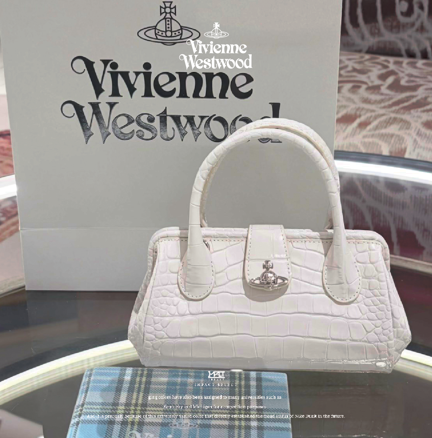 Vivienne Westwood 西太后 Pamela 波士頓包 手提包 鱷魚浮雕 小牛皮 磁吸 黑 白