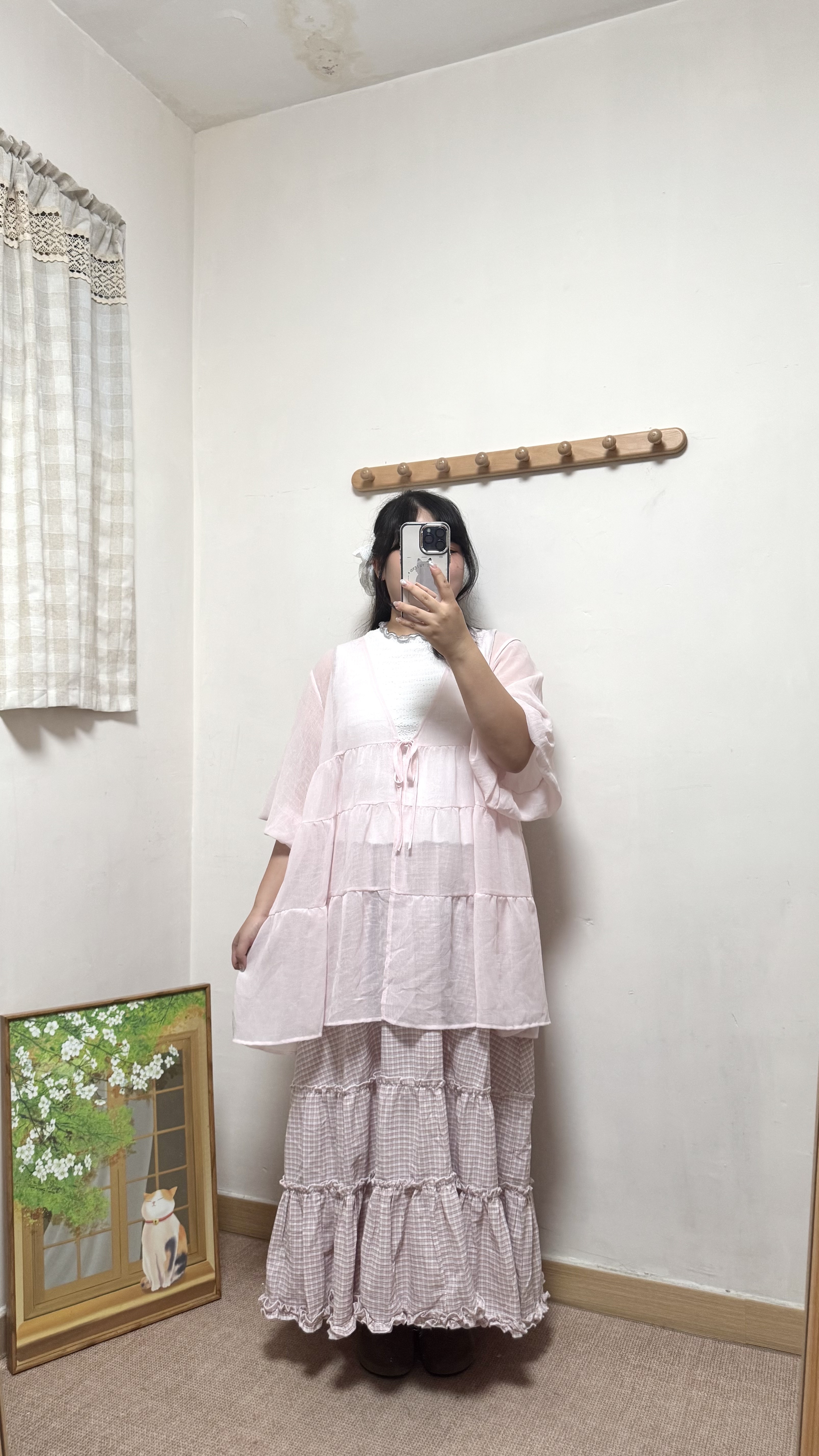 暗閃泡泡袖綁帶外套