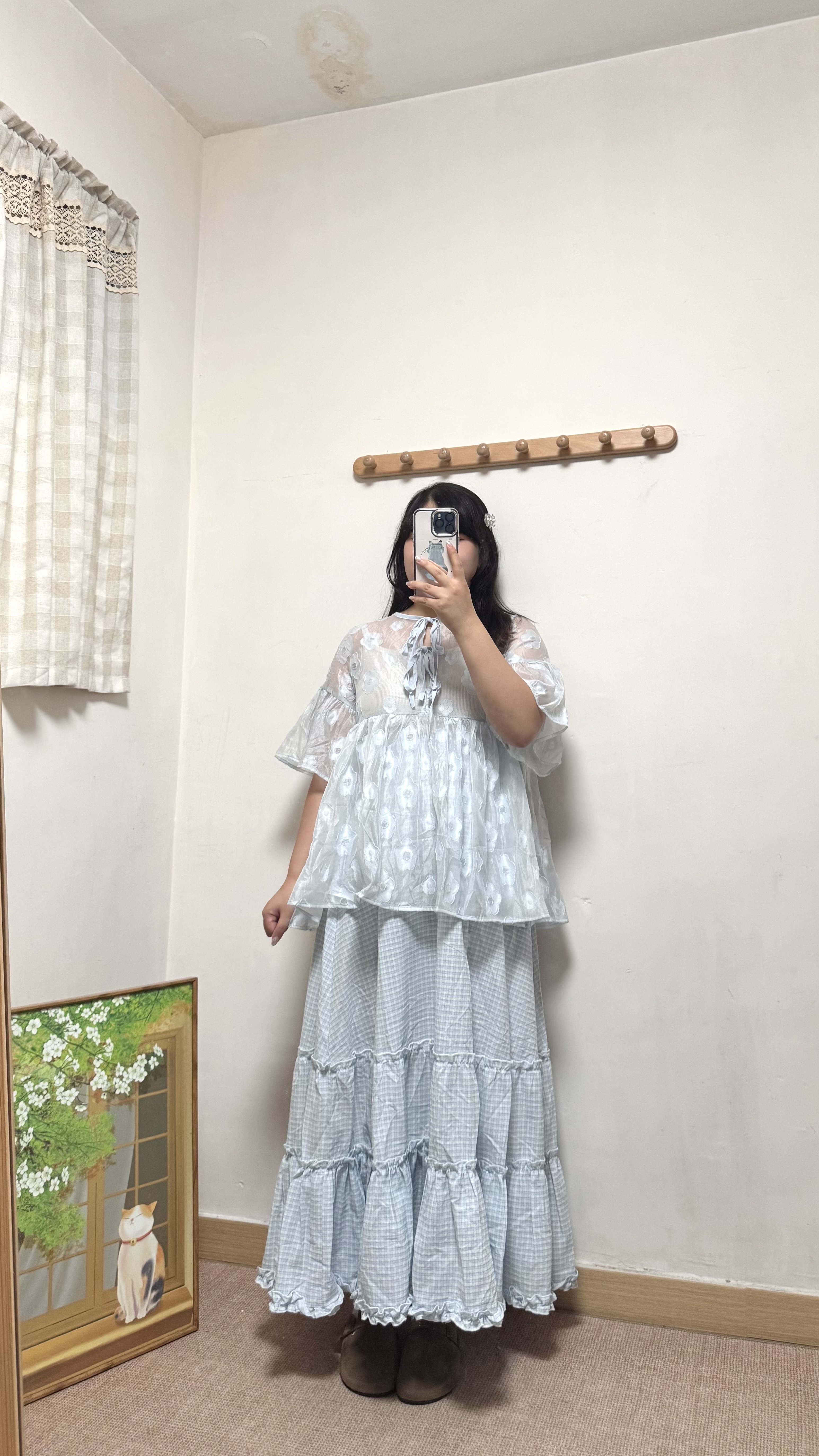 喇叭袖小花Top