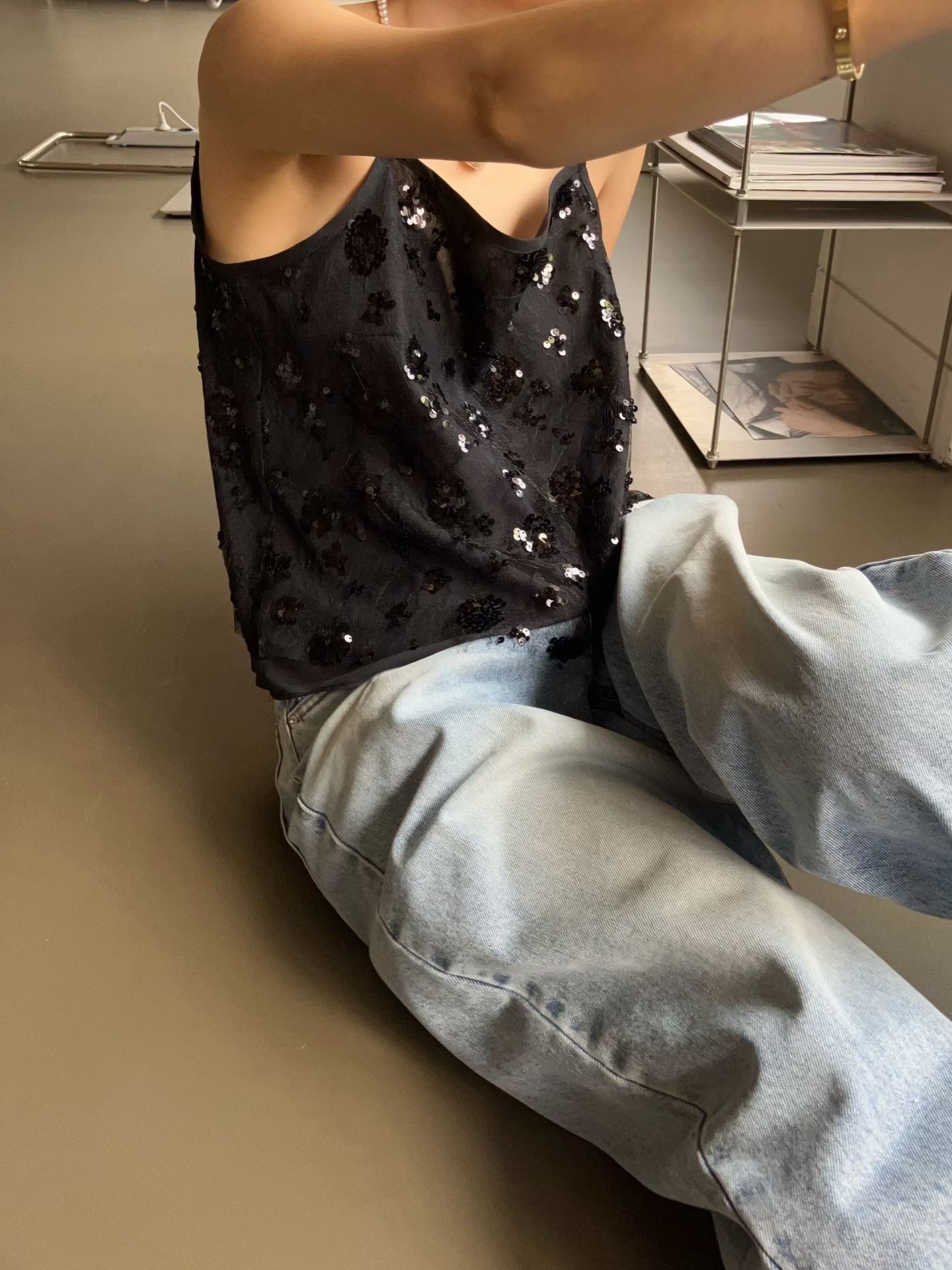 亮片吊帶背心