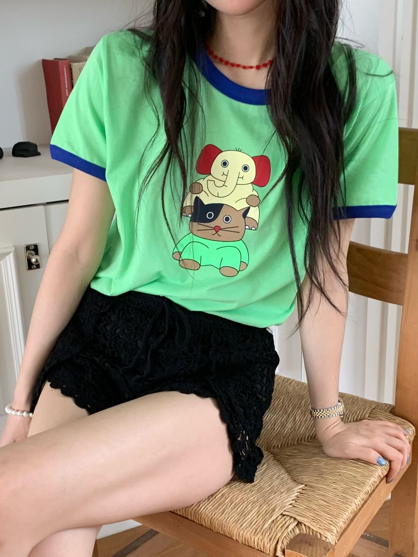 大象貓圓領短袖T