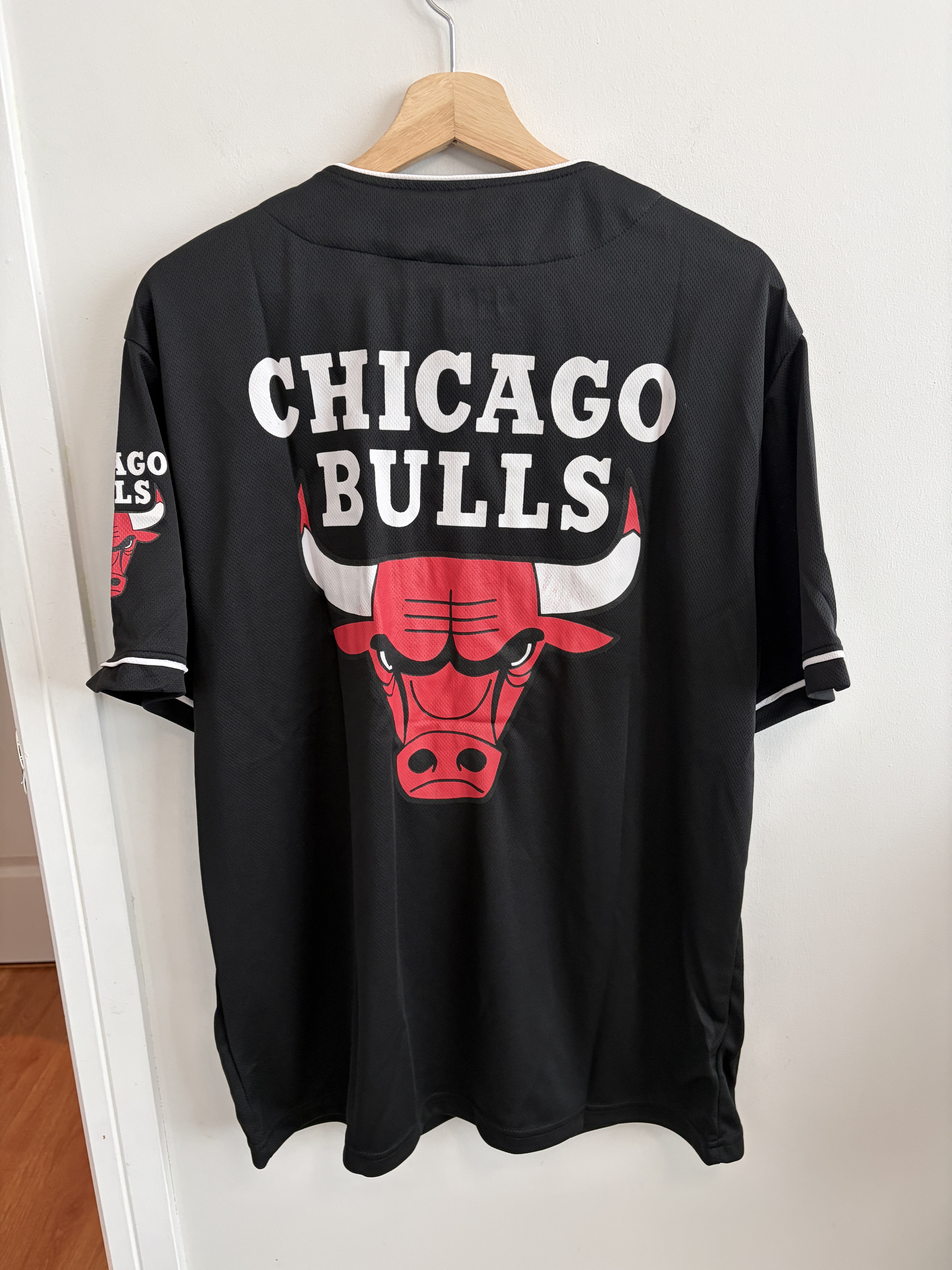 NBA 大人 芝加哥 公牛隊 正反圖案 刺繡字 棒球 球衣外套