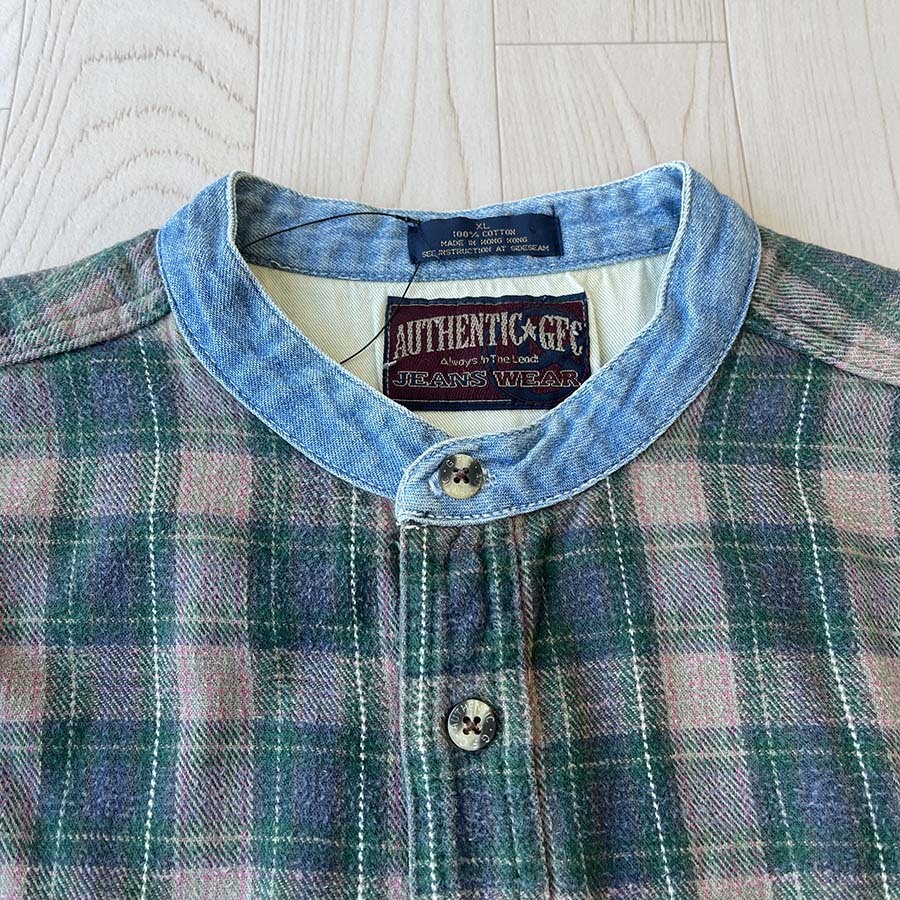 Authentic GFC香港製法蘭絨古著格紋恤衫
