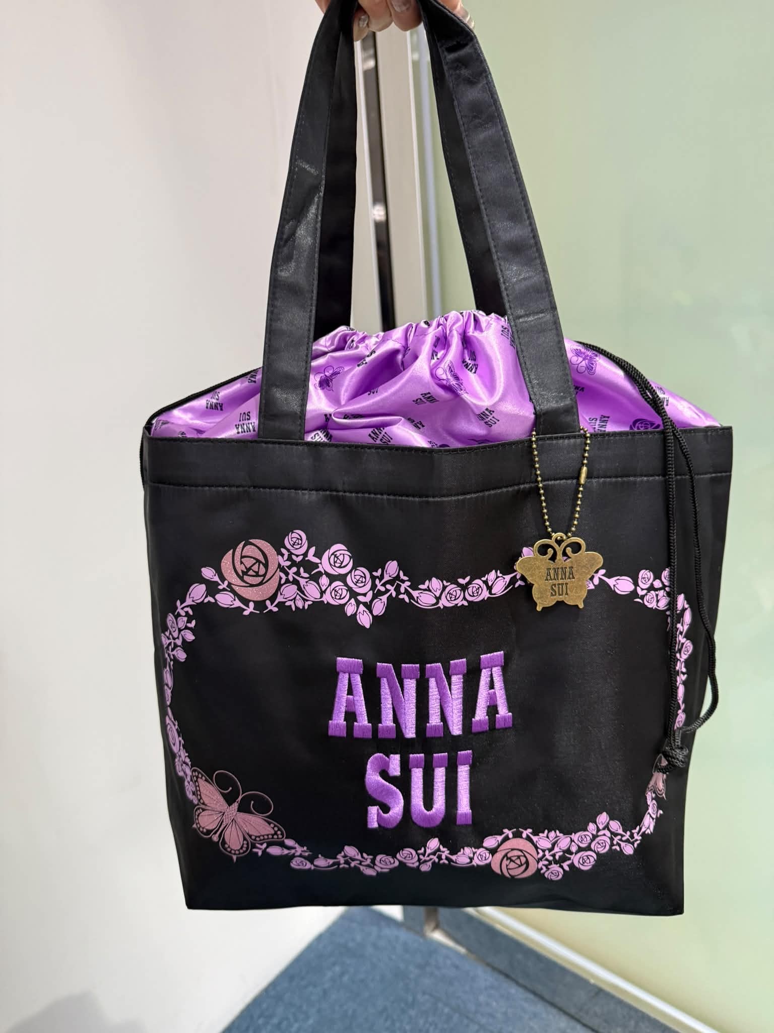(現貨) 紫色刺繡單肩袋