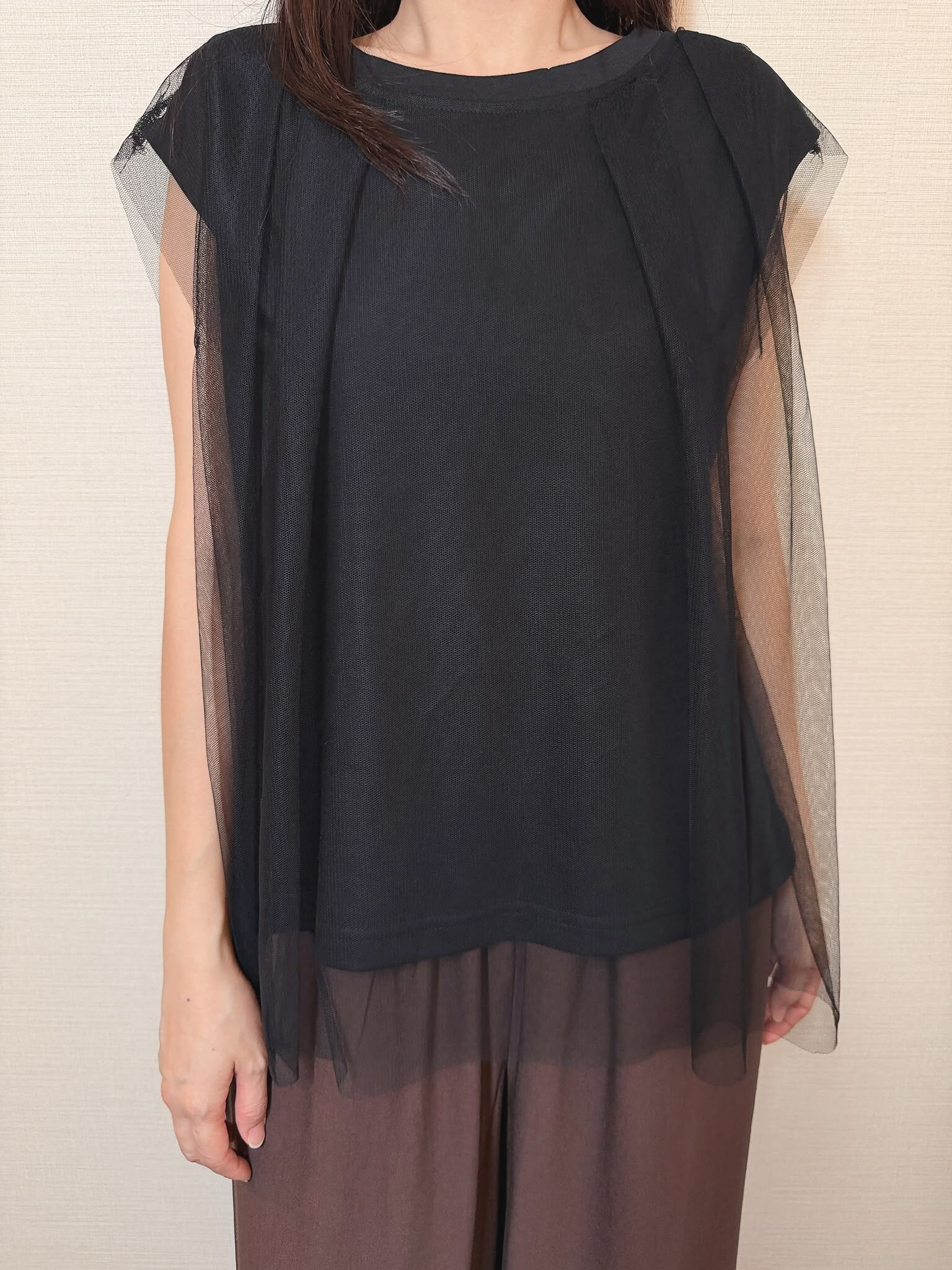 ZO  網紗層次拼接 TOP