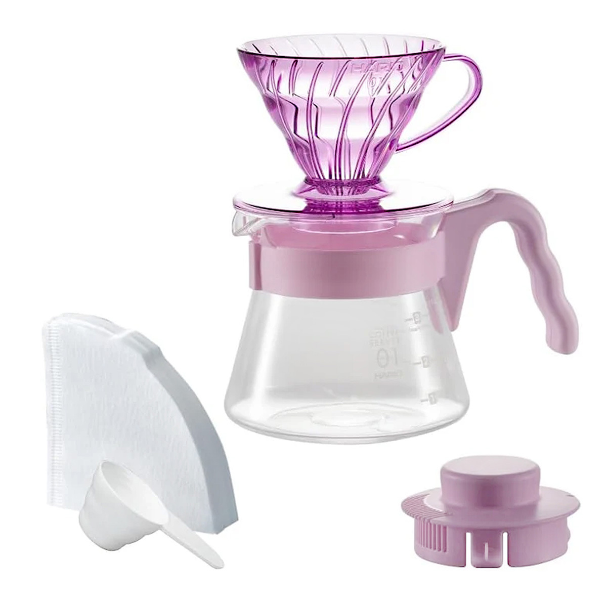 HARIO Color Brew V60-01 Craft Coffee Maker (Rose Mellow) -VCSD0120RM
