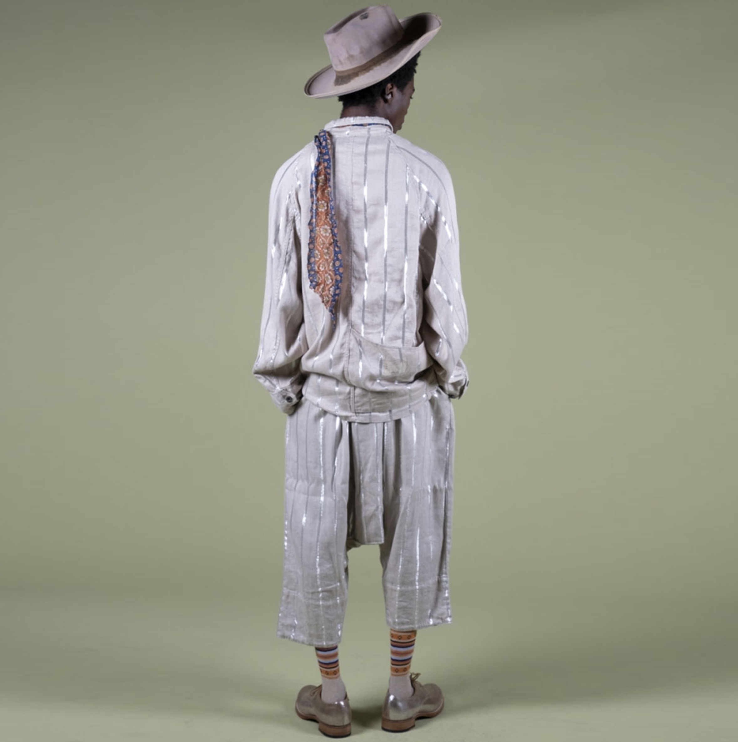 KAPITAL 2026 LINEN GLITTER PHILLIES SAROUEL EASY PANTS - THICK STRIPE PRE ORDER ITEM (預訂中)