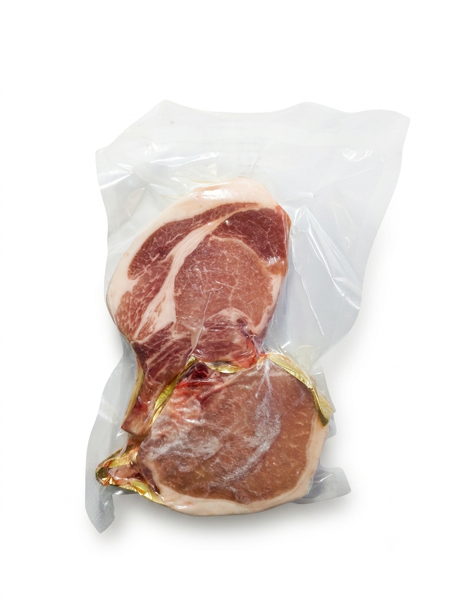 西班牙 Diaz 杜洛克豬帶骨法式里肌肉鞍架 (2支骨一份）Duroc Pork Bone-In Trimmed French Cut Loin Rack Portion 固定價格 600-660 克+/-5% (急凍 -18C)