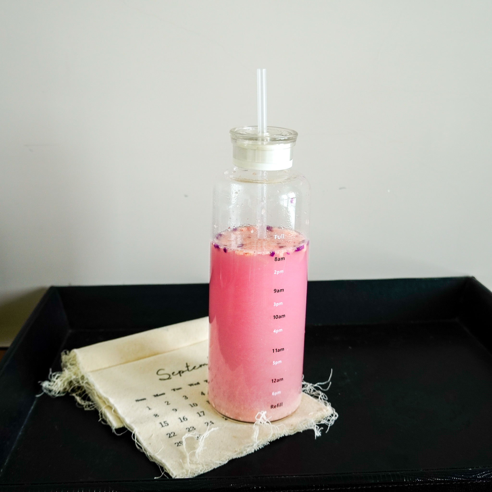 每天喝水計畫｜750ml 刻度玻璃水瓶