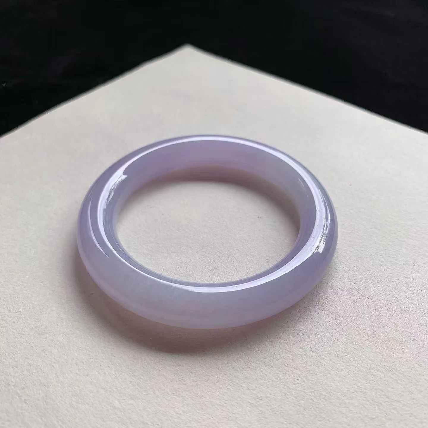 6145634 55.3mm冰艷紫圓條翡翠手鐲 (54-56)
