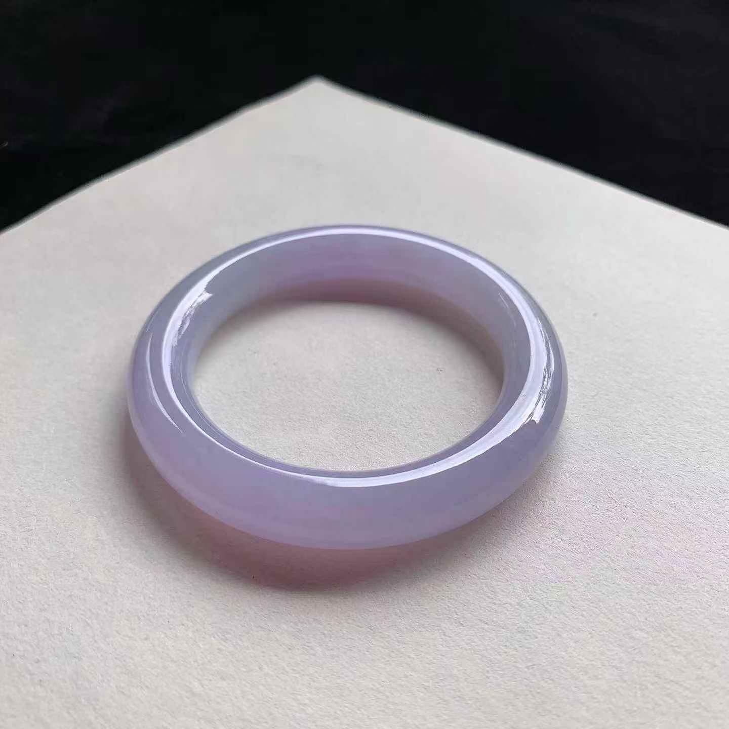 冰艷紫圓條翡翠手鐲,天然翡翠A玉, 緬甸玉, Jade, Jadeite