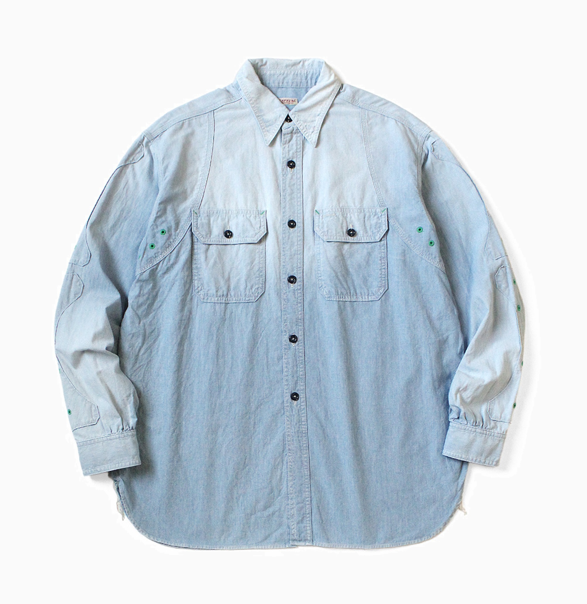 KAPITAL CHAMBRAY BONE PATCH VEMTILATOR WORK SHIRT L/S - PRE ORDER ITEM (預訂中)