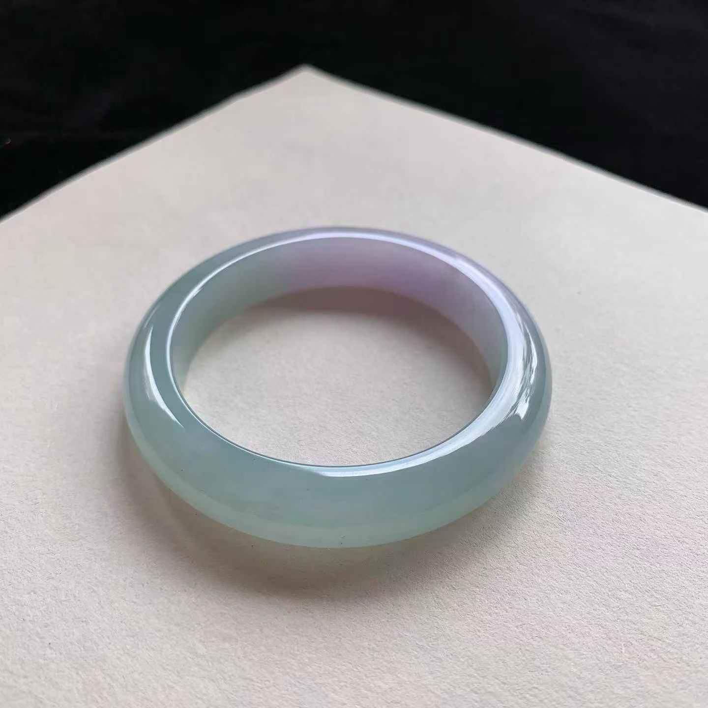 冰晴藍粉紫正圈翡翠手鐲,天然翡翠A玉, 緬甸玉, Jade, Jadeite