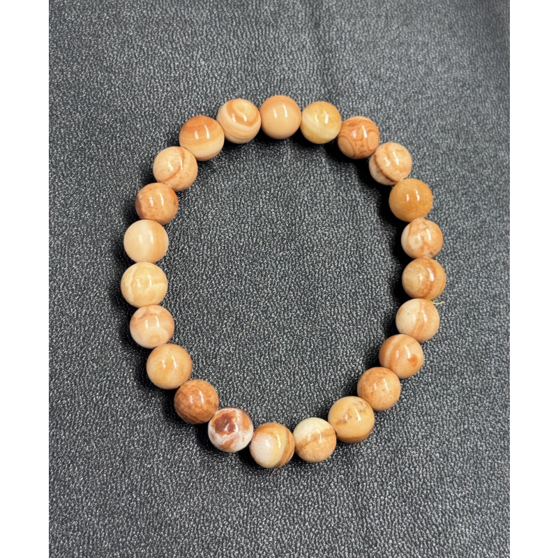 HKAG0626-003 光明珊瑚圓珠手串8mm (瓷化) 隨機款 (A3)