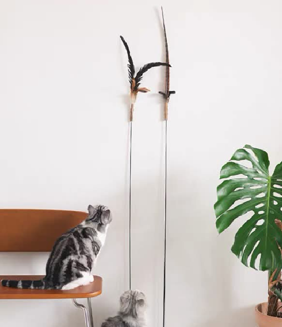 Catwant 貓玩具．超長逗猫棒 鵝羽毛