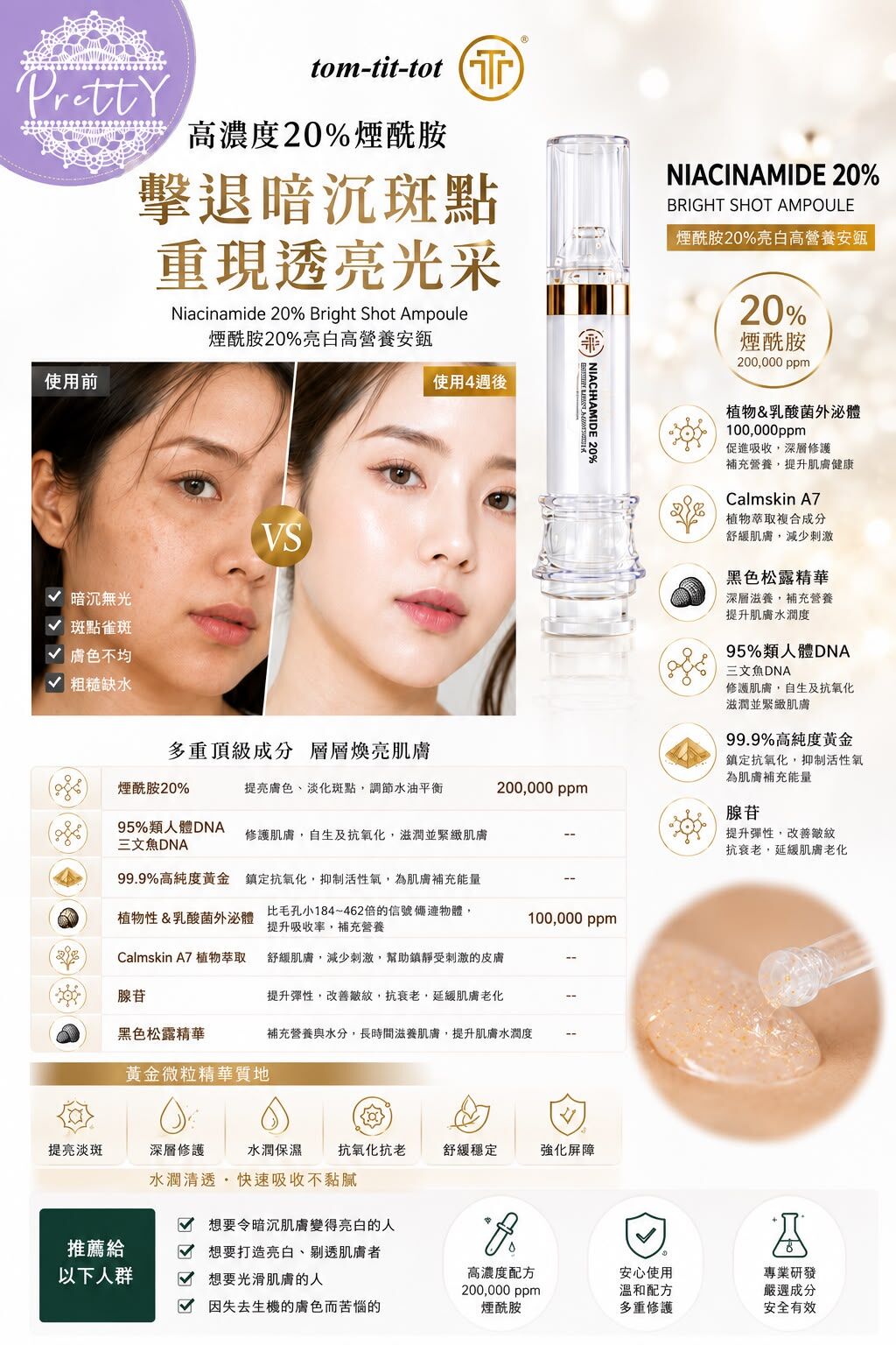 UE05 Tom-tit-tot Niacinamide 20% 烟酰胺美白安瓶套盒 5ml x5 支  /1盒💓原價$1280     校長價$489/1盒    MADE IN KOREA  到期日2028年5月