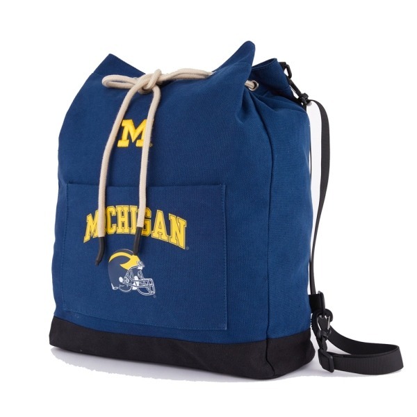 【NCAA】密西根刺繡帆布後背包｜耐用收納・日常百搭｜深藍-73251740