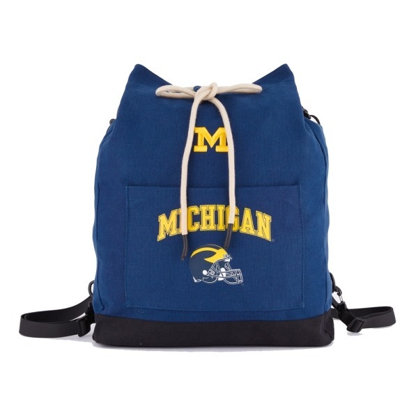 【NCAA】密西根刺繡帆布後背包｜耐用收納・日常百搭｜深藍-73251740