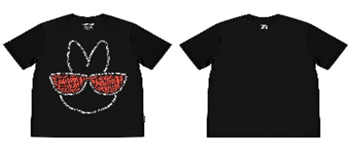 0627HA23-HANAHAII-CLOTH-Hanahaii 2026 新款墨鏡線條兔純棉 T-shirt 短袖[2件起 $138/件,同優惠可混款]（A23）