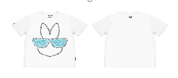0627HA23-HANAHAII-CLOTH-Hanahaii 2026 新款墨鏡線條兔純棉 T-shirt 短袖[2件起 $138/件,同優惠可混款]（A23）